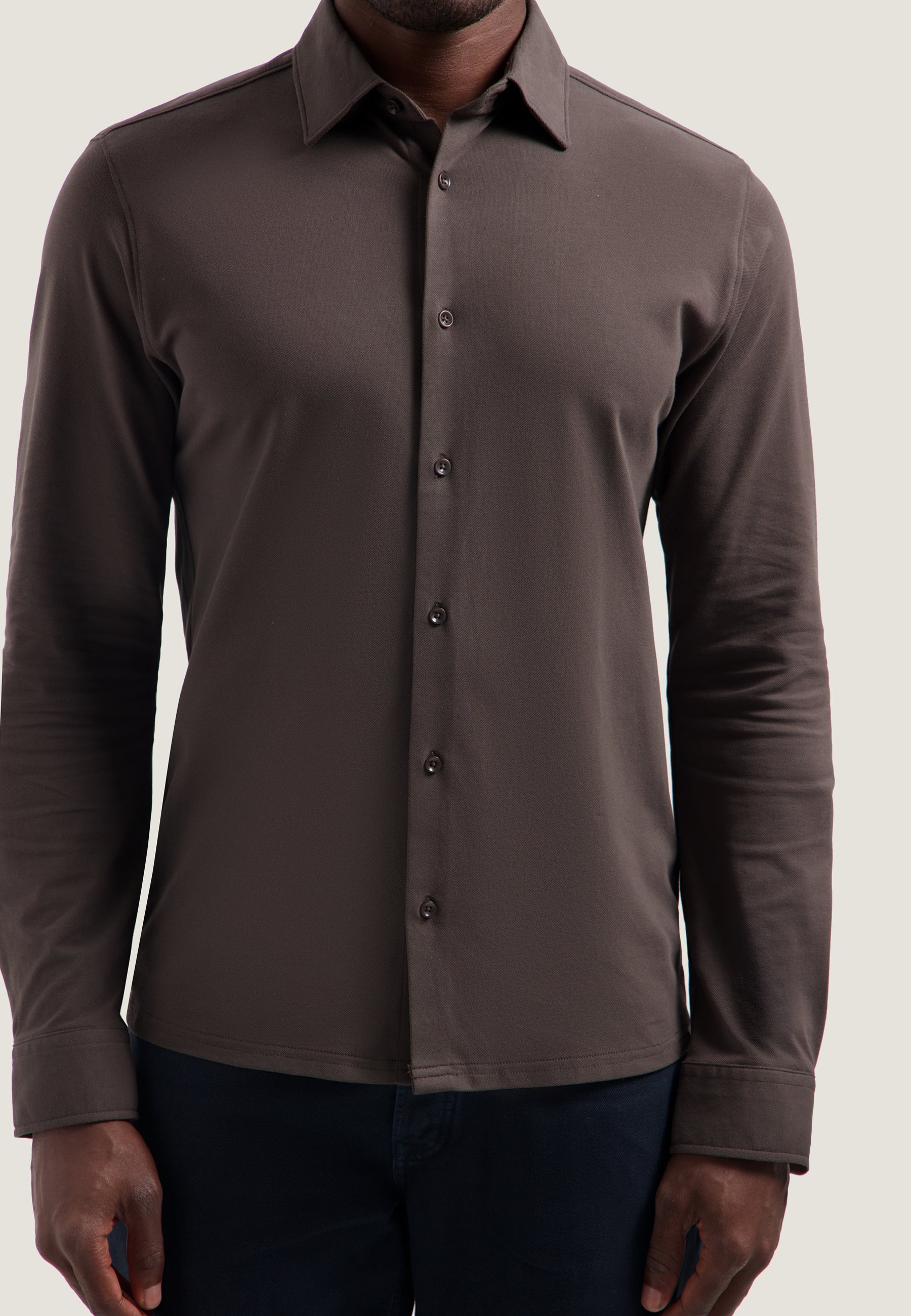 DESTREZZED 303995 BLAZE SHIRT-Dk. Brown