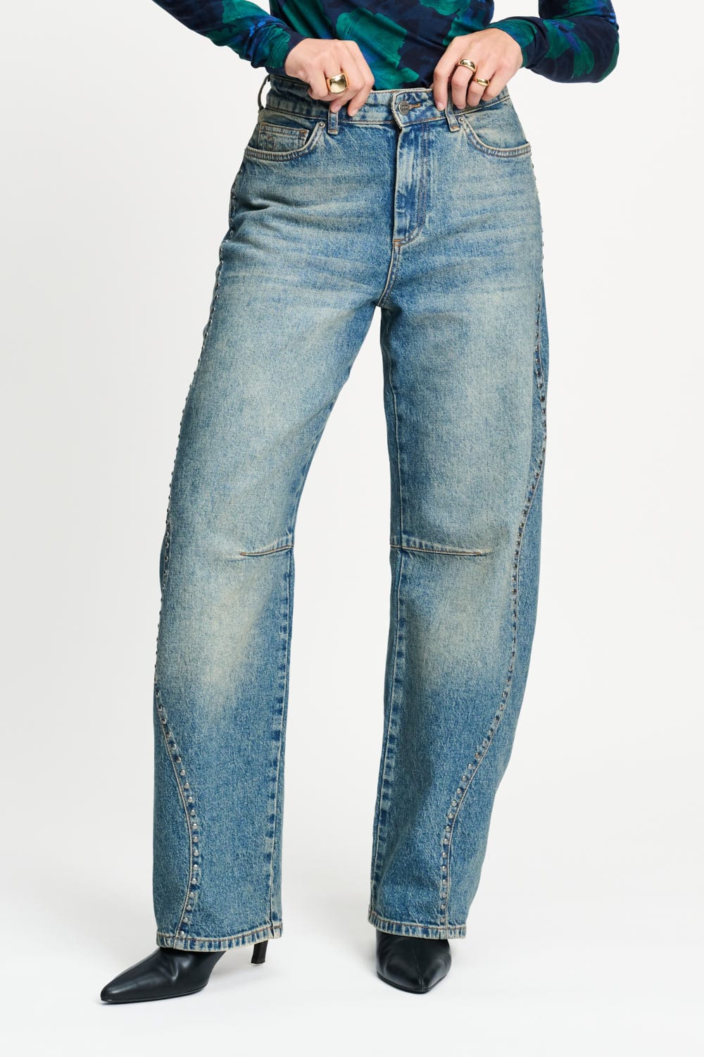 POM SP9807 JEANS  - Jacky Studs blue