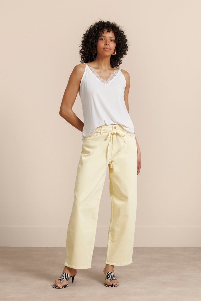 STUDIO ANNELOES 13922 Babet denim trousers-butter yellow