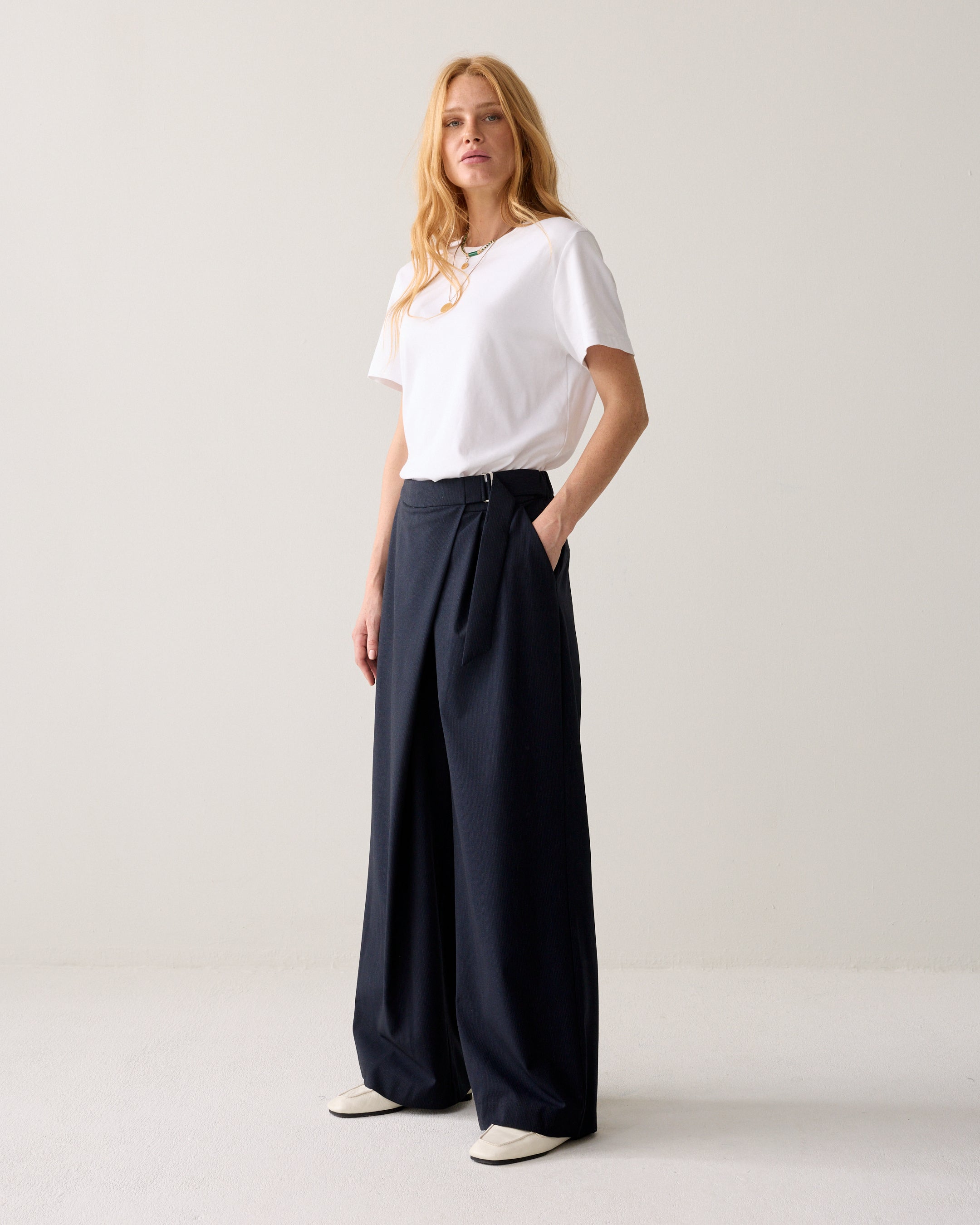 Summum 4s3029-12504 Overslagbroek met pinstripe