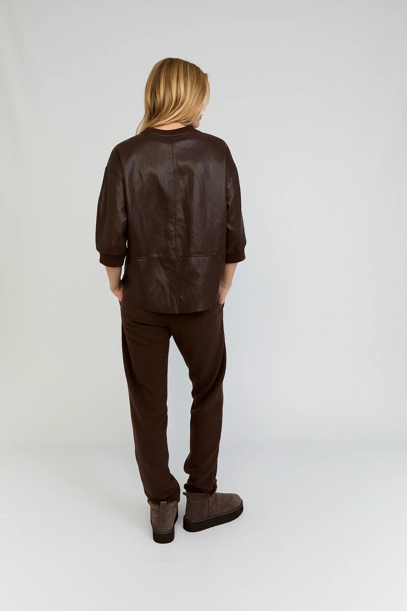 MOSCOW 103-04-Antonella Blouse Leather Look