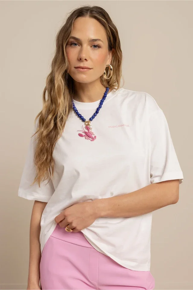 STUDIO ANNELOES 13826 Fiep sardines t-shirt - off white