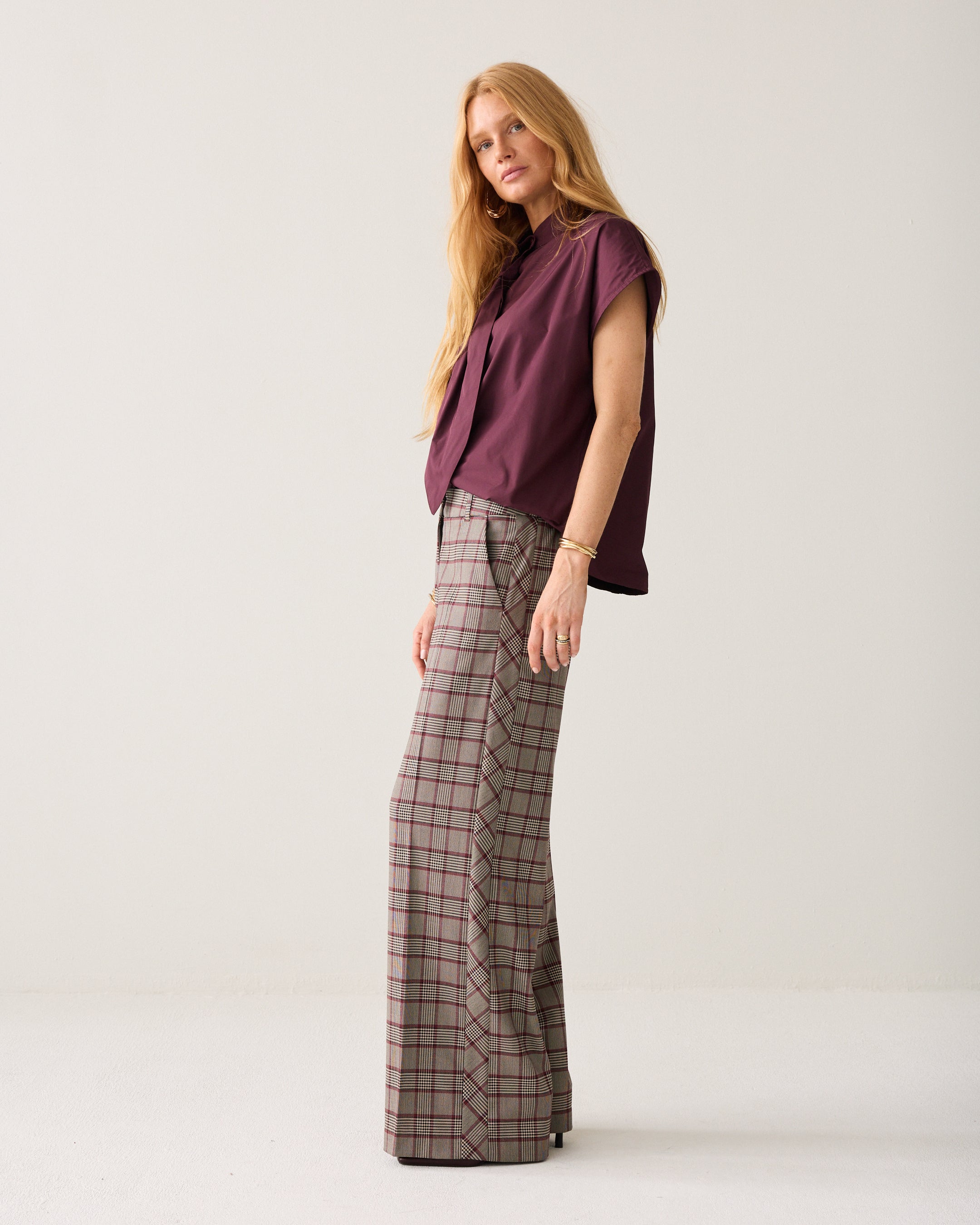 SUMMUM Geruite broek met bies 4s3040-12482