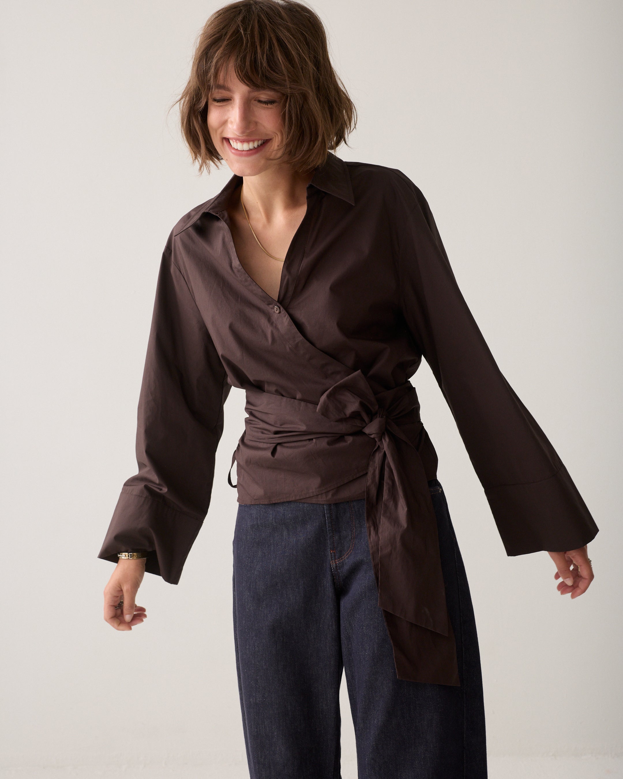SUMMUM Wrapblouse crispy poplin 2s3517-12119