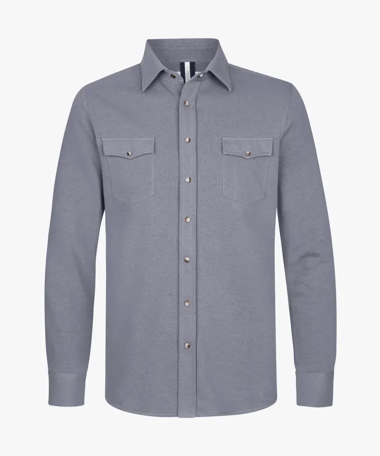 PROFUOMO PPXF10001I French Terry Overshirt Western-M.Blue
