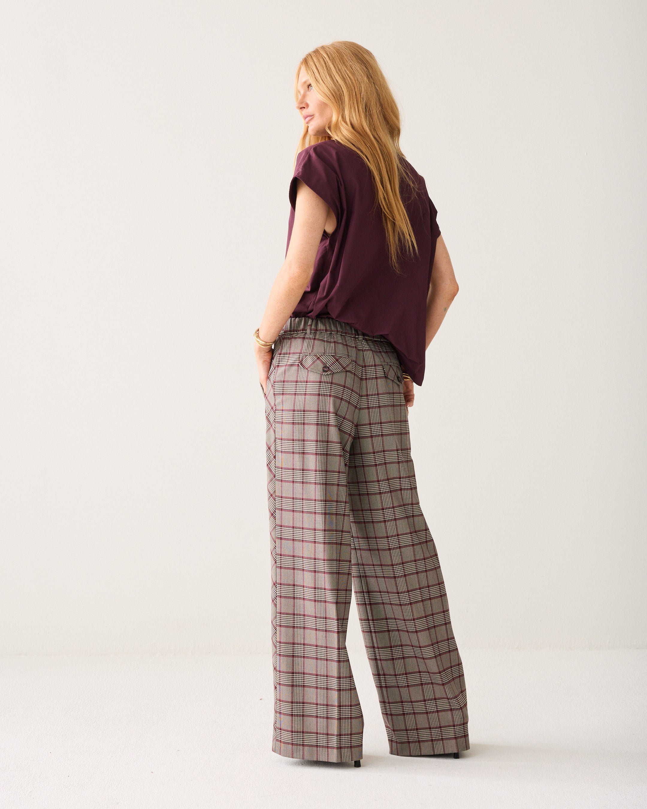SUMMUM Geruite broek met bies 4s3040-12482