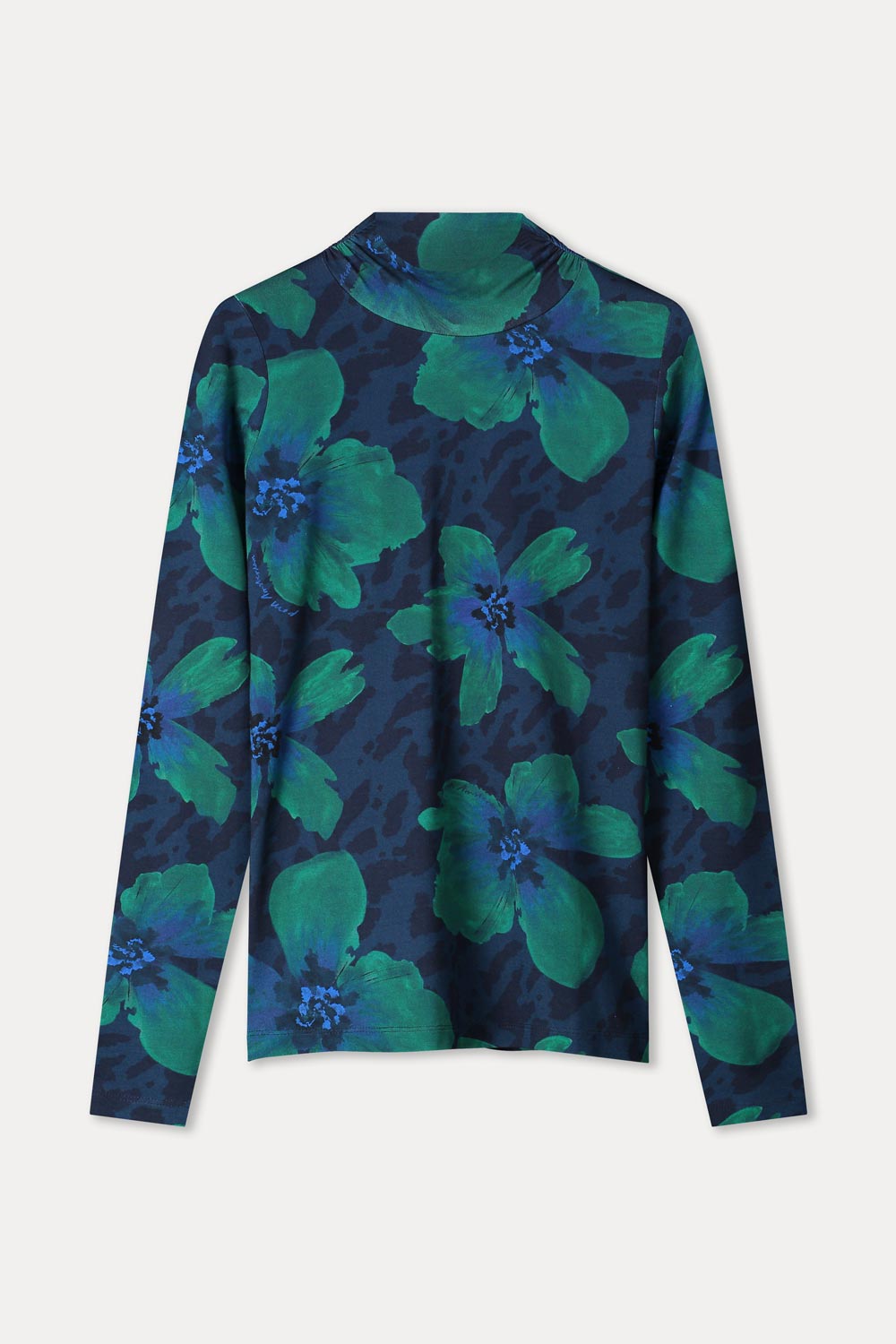 POM SP9831 TURTLENECK - ROMI JERSEY BLOOM TEAL GREEN