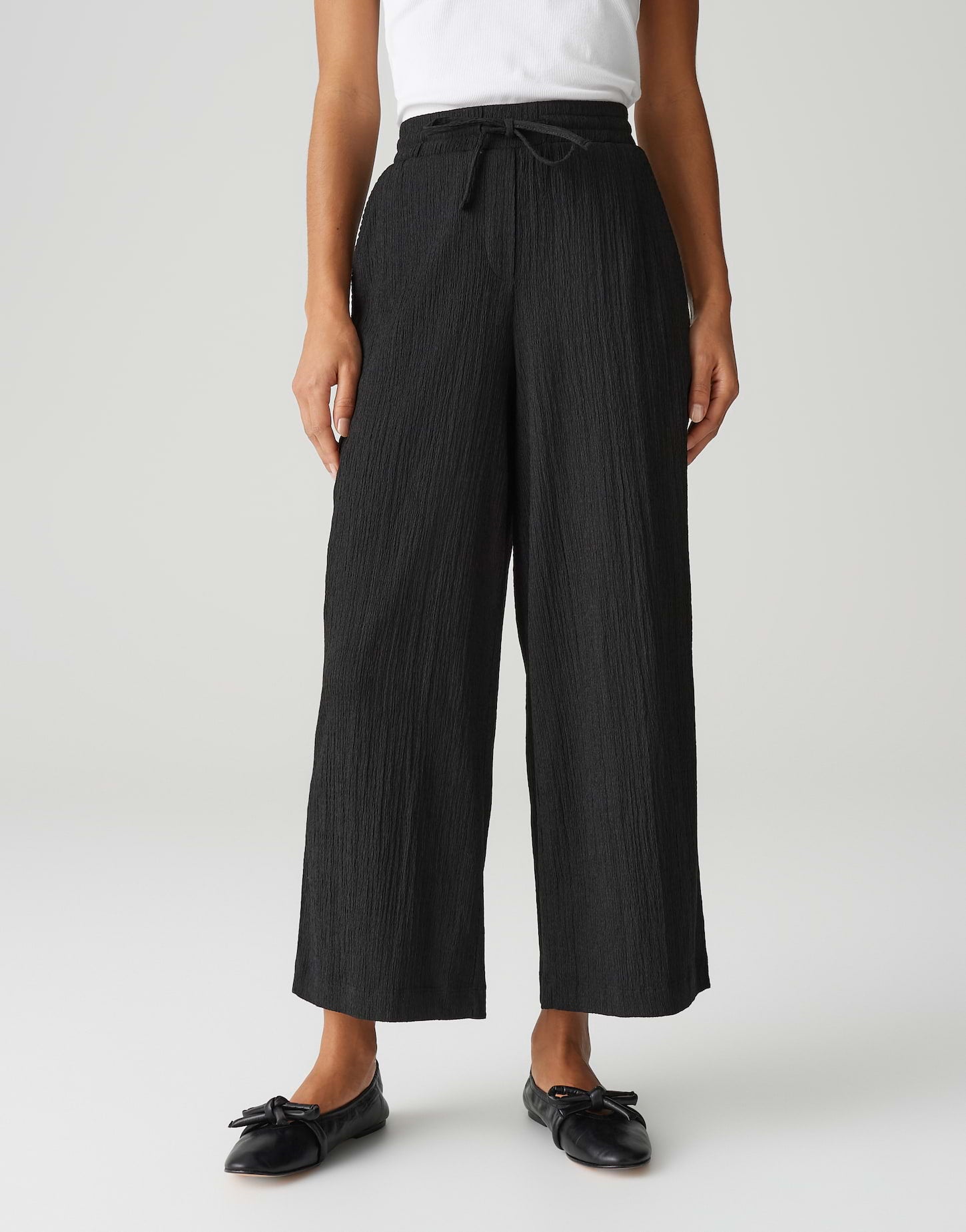 OPUS 1042415798100 Mileni crinkle wijde culotte-black