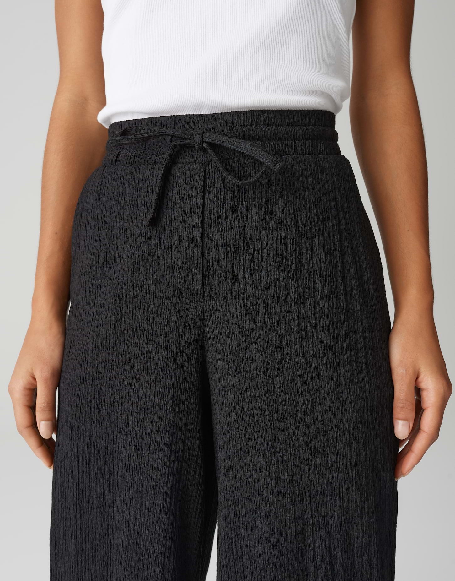 OPUS 1042415798100 Mileni crinkle wijde culotte-black