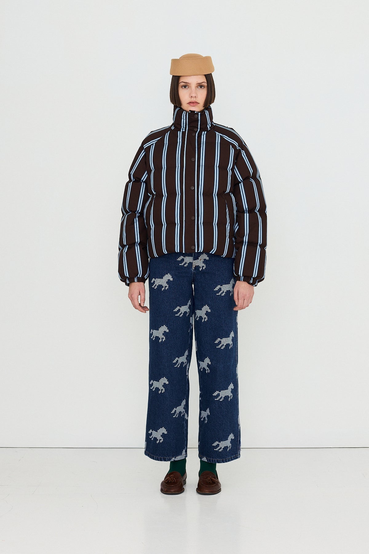 THE TINY BIG SISTER AW26-618 STRIPED SHORT JACKET