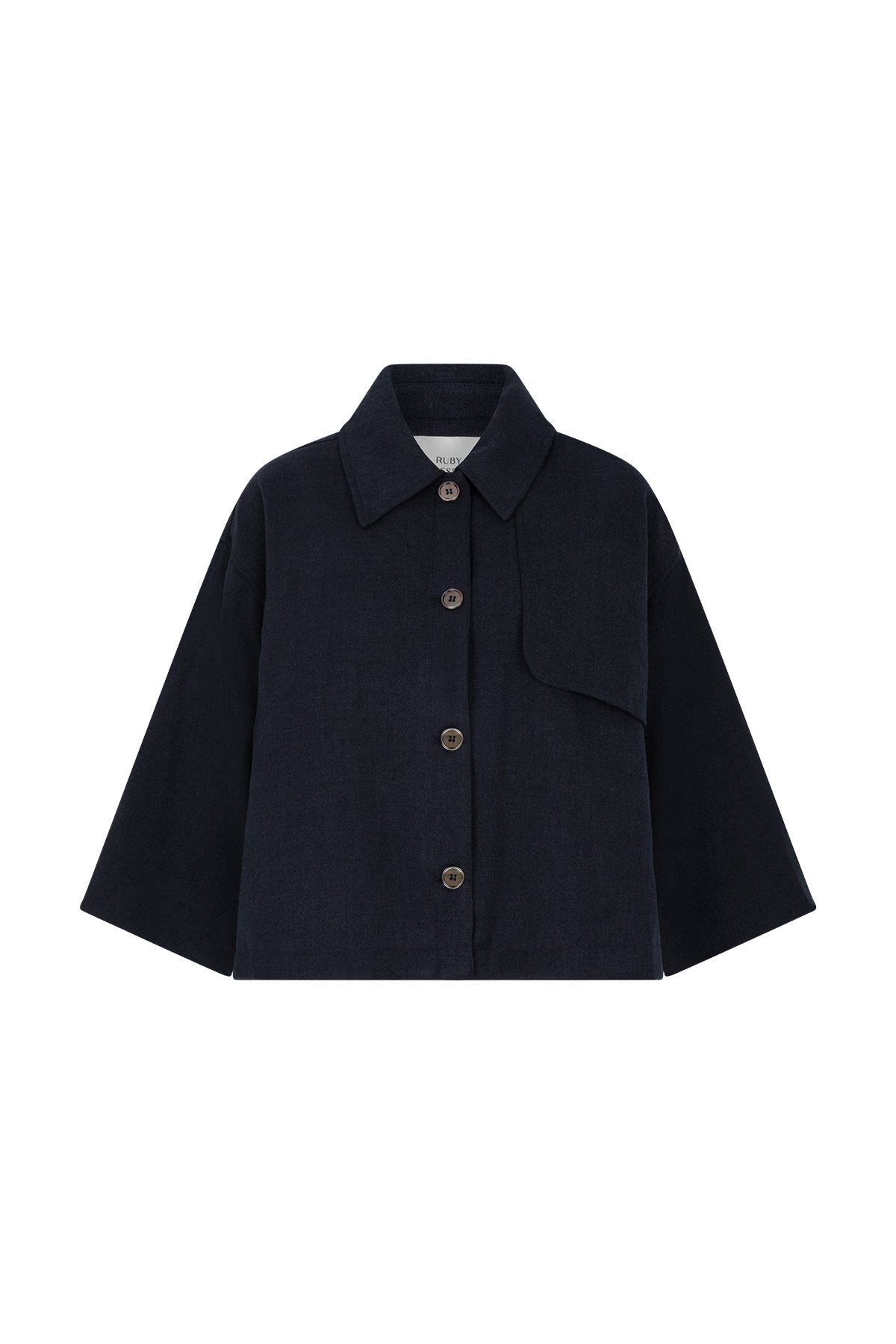 RUBY TUESDAY T608-1208 Clendeau Poncho Shirt Top - Night Blue