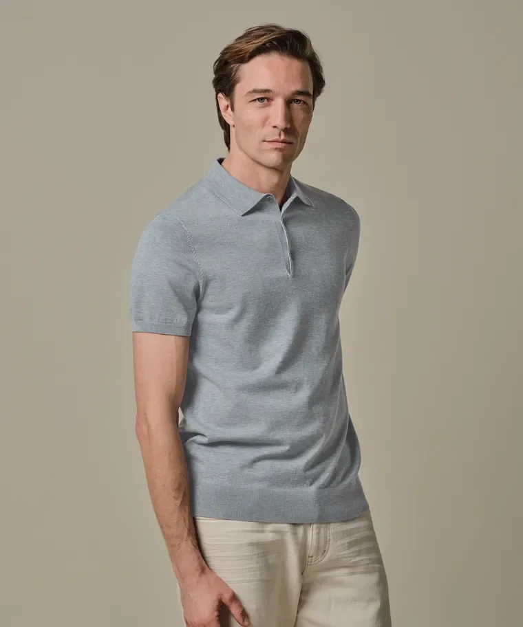 PROFUOMO PPXD10007G Luxury Basic POLO SS-blue