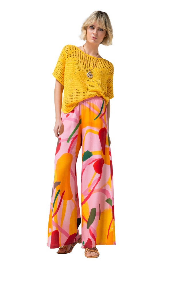 CarolineBiss 3554/89 Broek Linnen Bedrukt