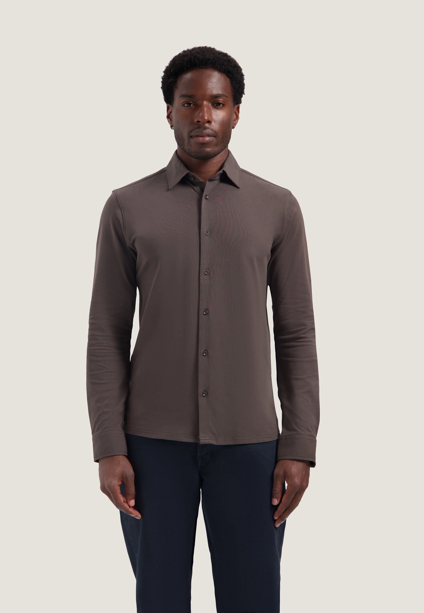 DESTREZZED 303995 BLAZE SHIRT-Dk. Brown
