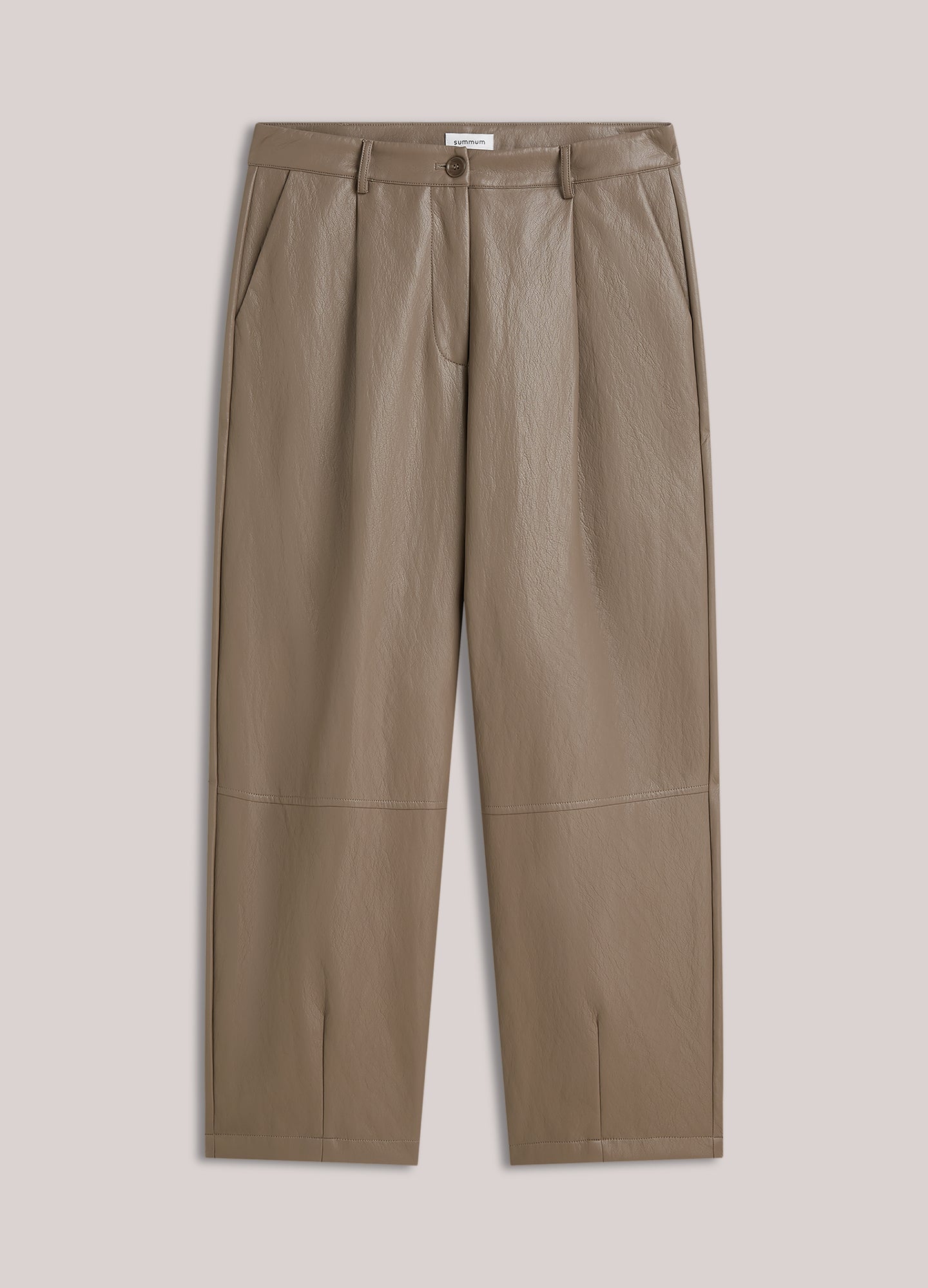 Summum 4s3043-12526 Wijde broek faux leather - light taupe