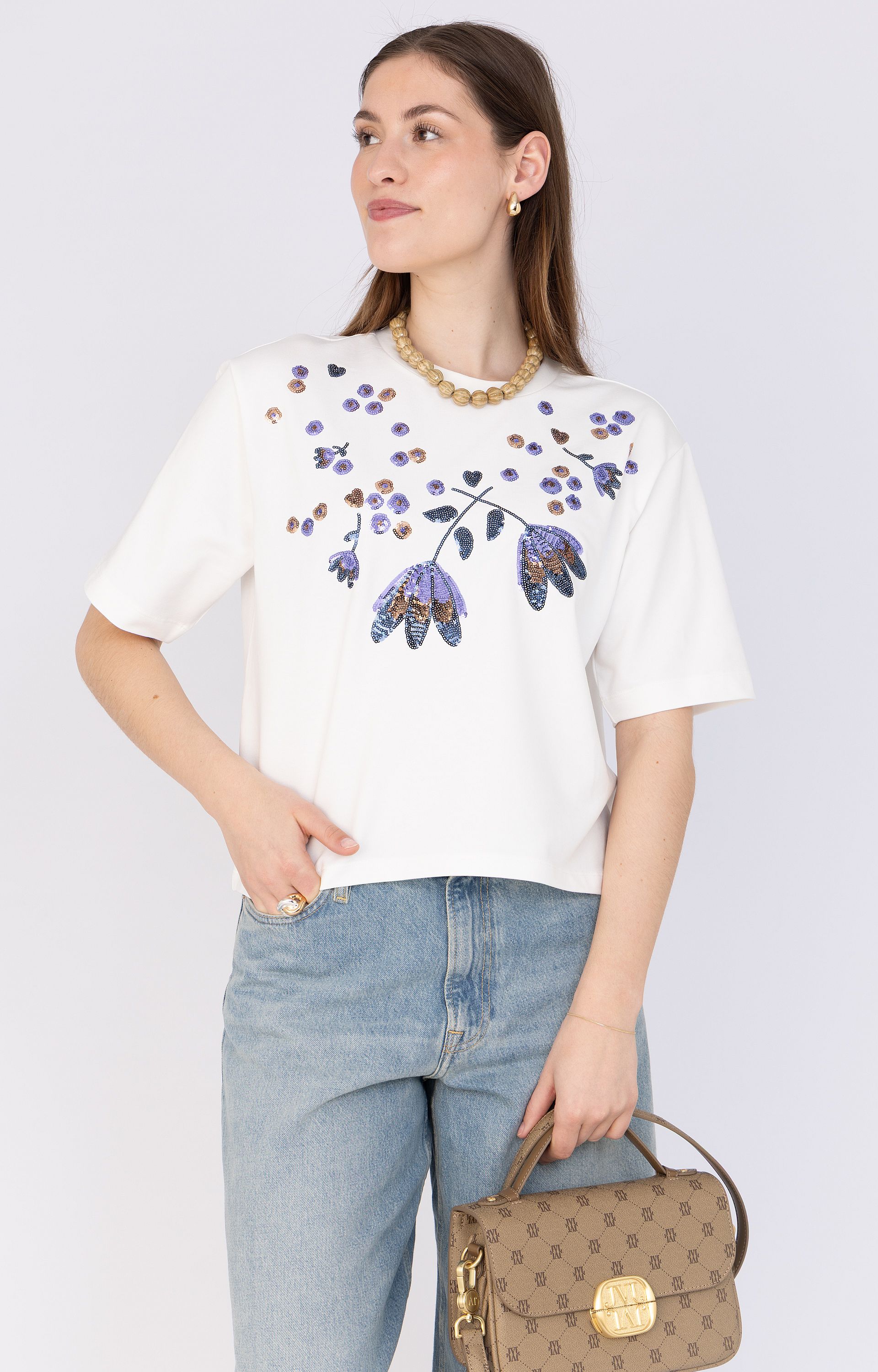 ANNA 48a04-03888 T-shirt Dessin met pailletten