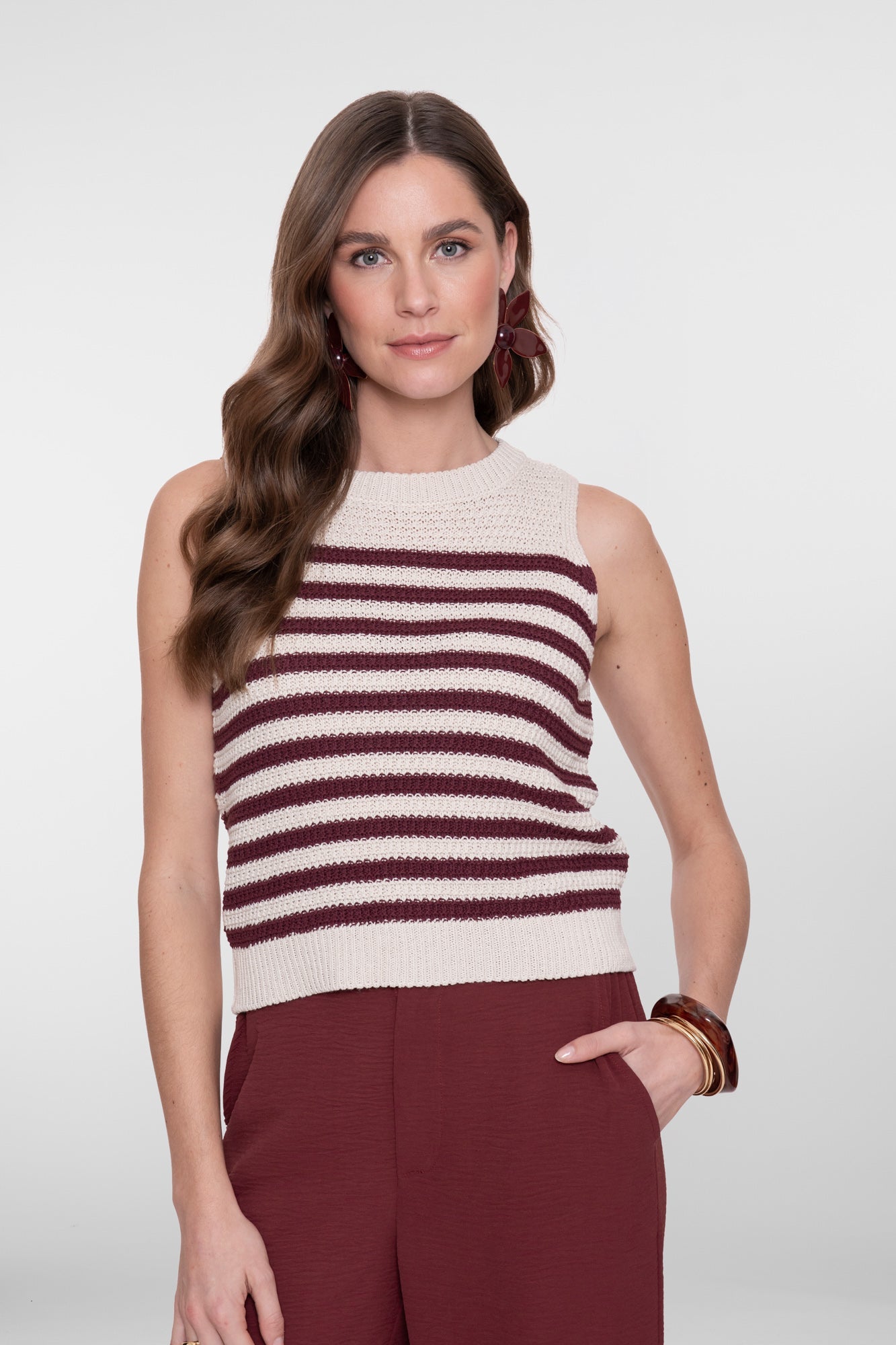 GEISHA gebreide ajourtop met strepen 64093-70