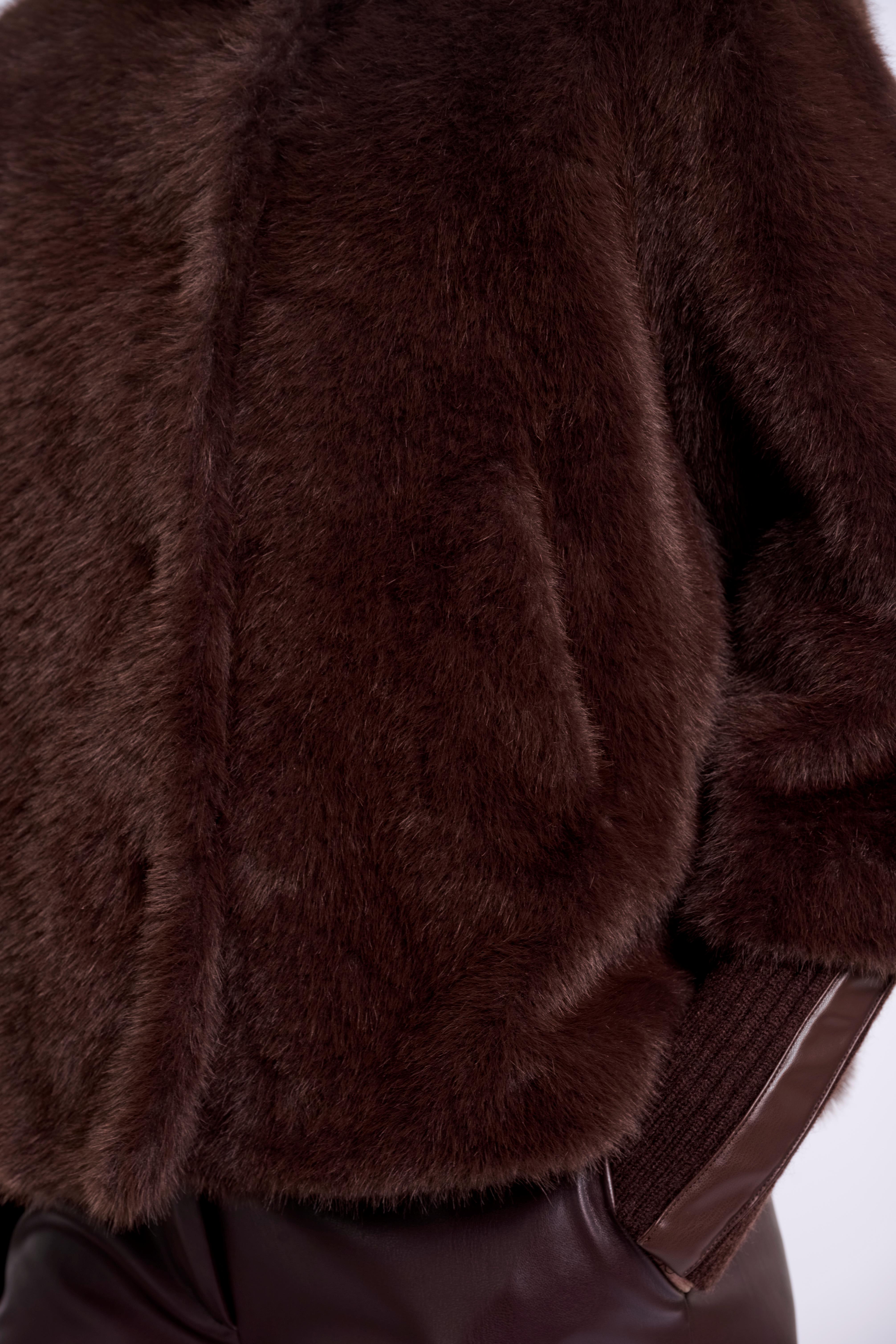 RINO & PELLE Nesrin.7002611  Jacket met rib Cuffs-coffee roast