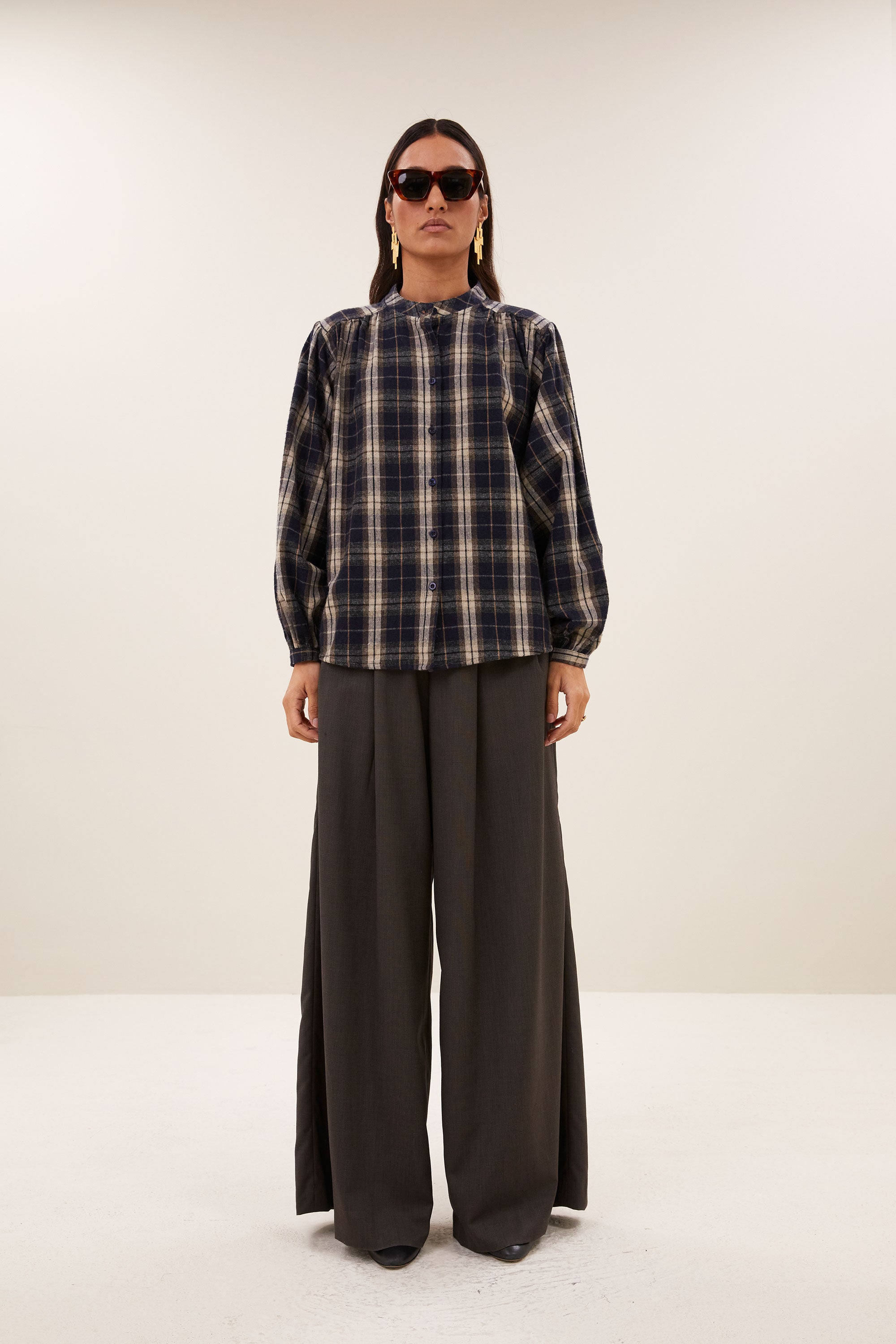 BY-BAR 26412064 jagger check blouse