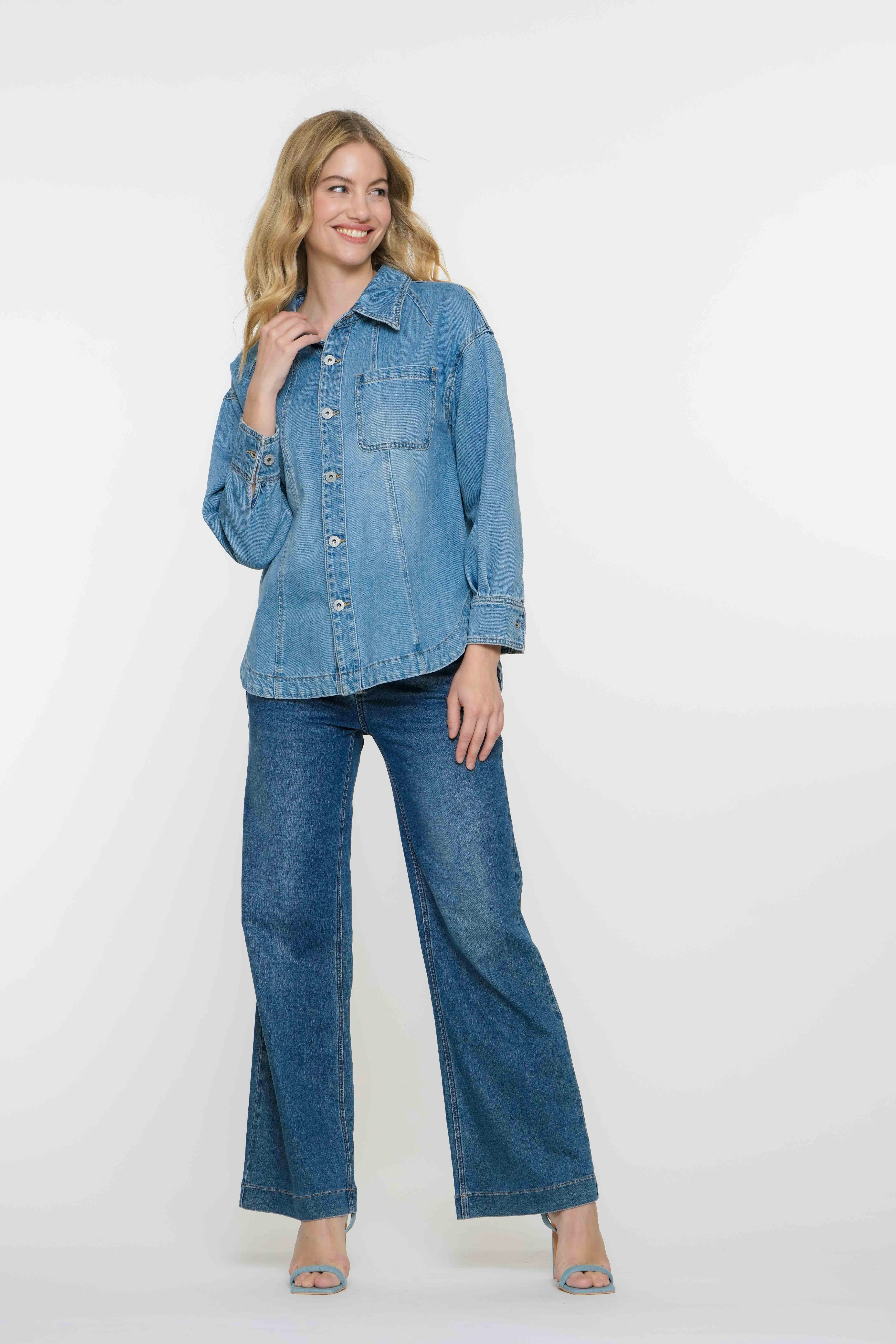 GEISHA  Denim Blouse 55008-10