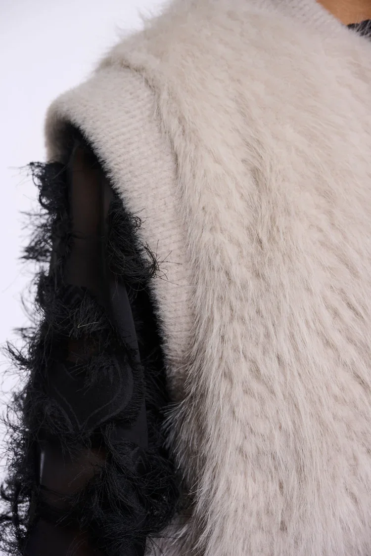 RINO & PELLE Alvita.7002612  Faux fur waistcoat-birch