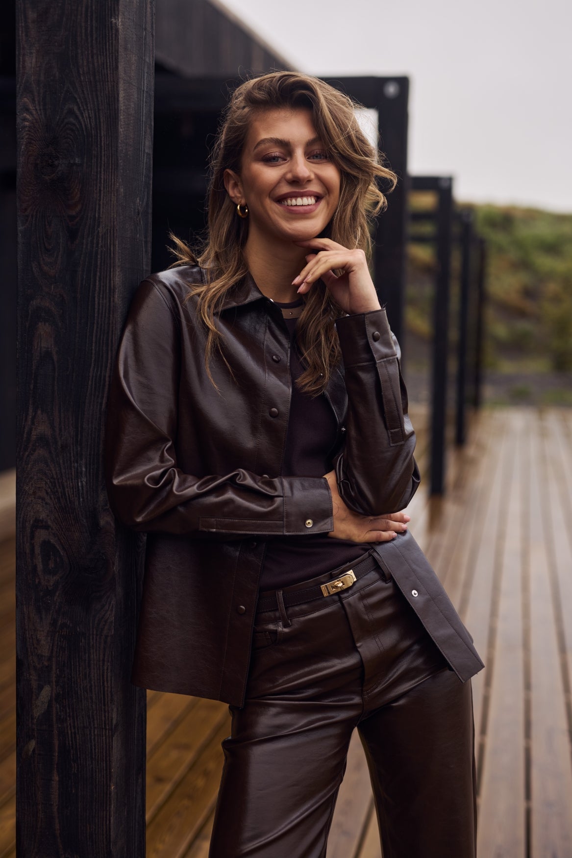 NUKUS NKF09056 Patricia Pants PU-Dark Chocolate