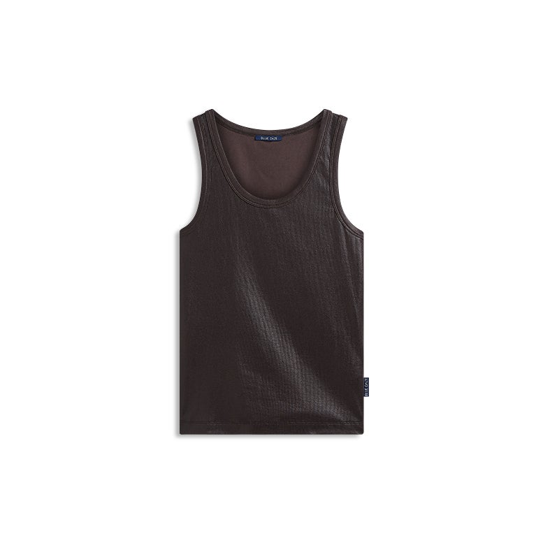 SUMMUM Rib tanktop 3s4873-5138-Dark chocolate