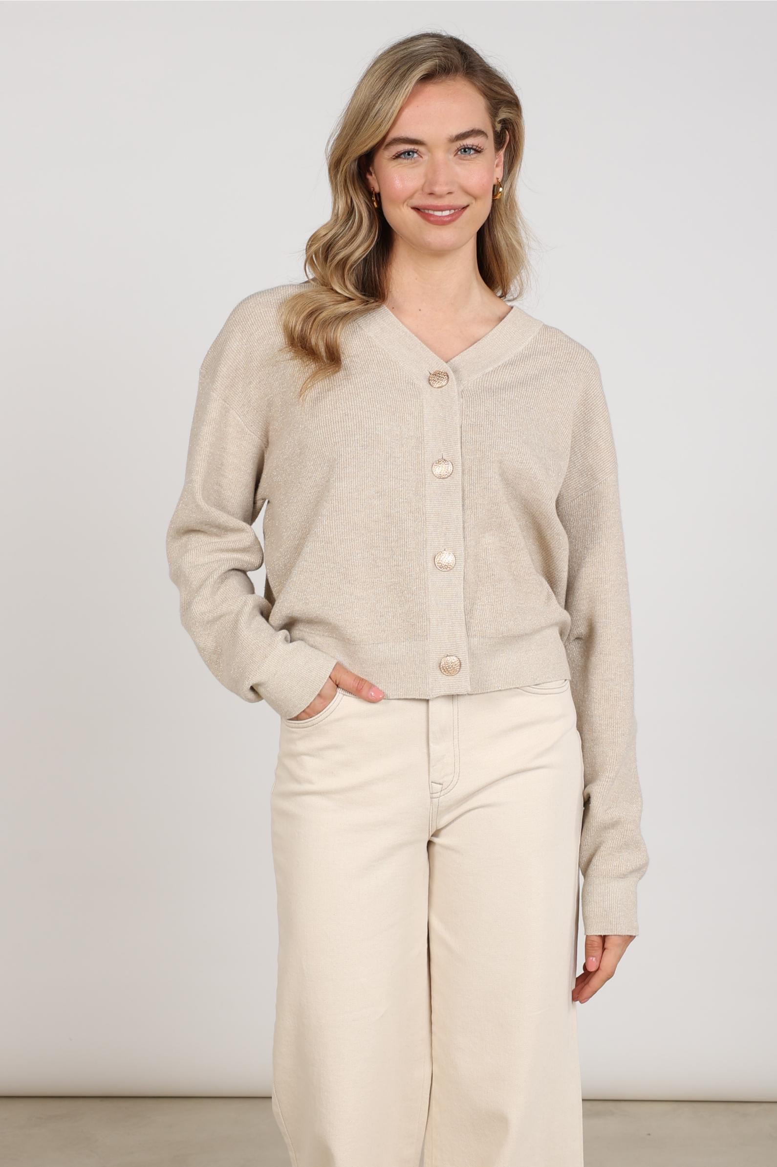 NUKUS NKF05039 Willa Cardigan-sand