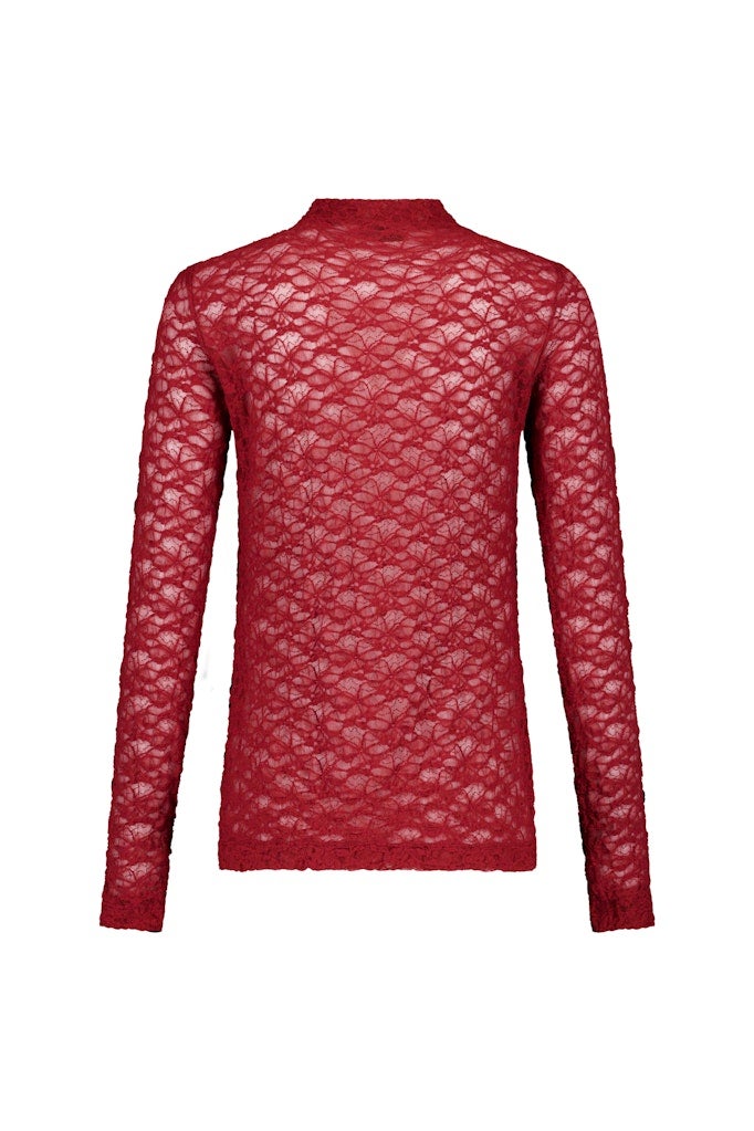 Studio Anneloes 14331 Reagan lace col top - red wine