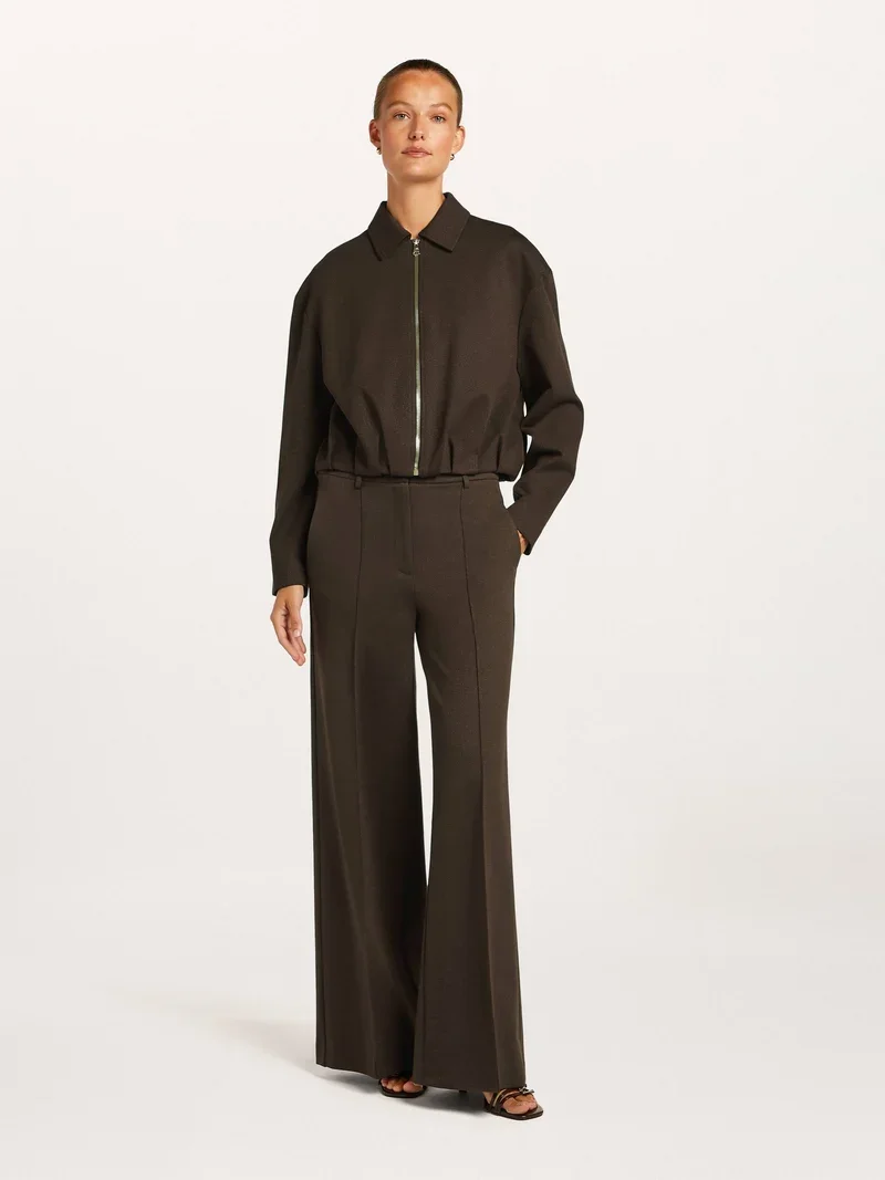 BEAUMONT BC55175263 AYLE pantalon dark chocolate + lurex