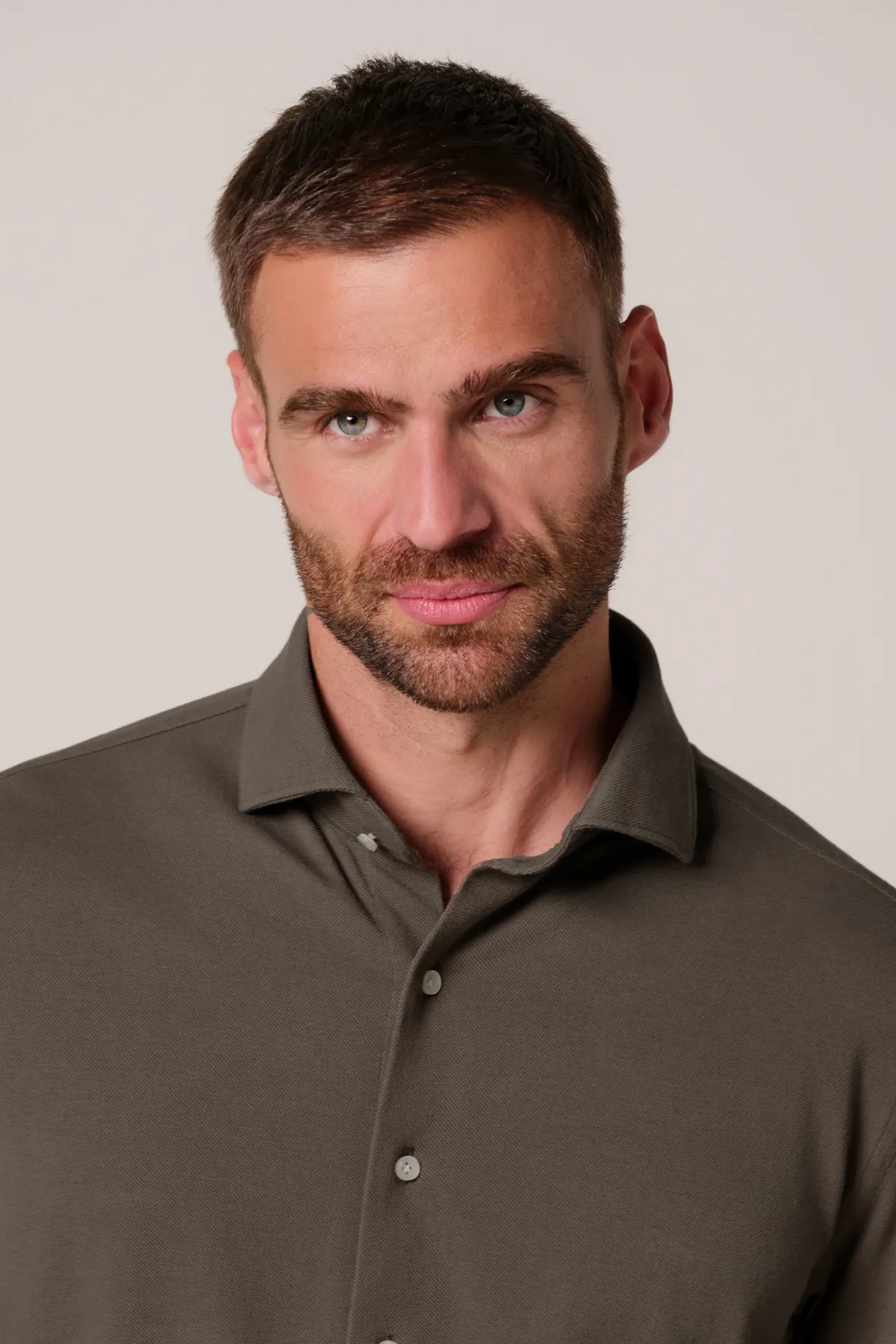 PROFUOMO PPXH30037D Taupe knitted shirt