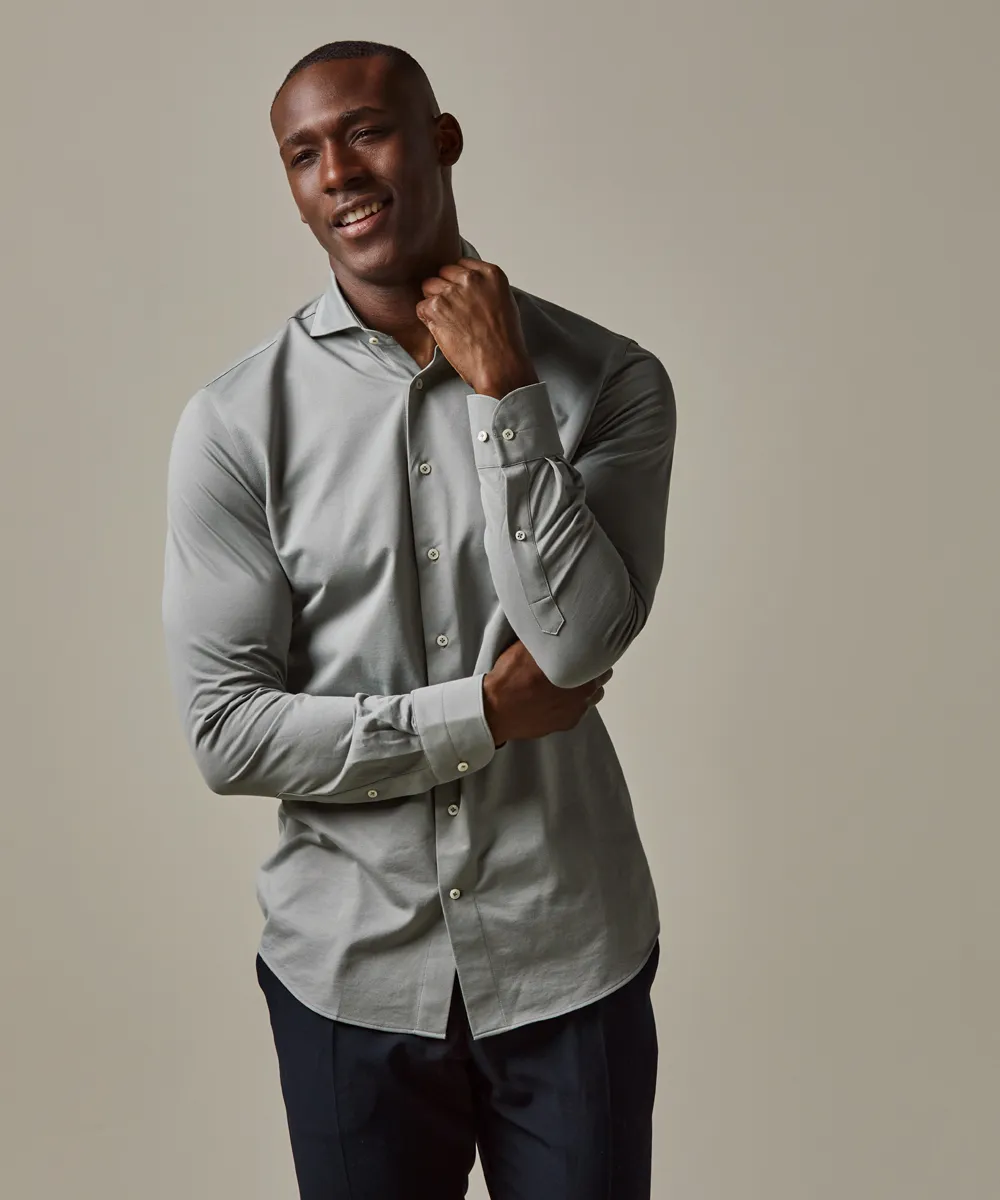 PROFUOMO GROEN JAPANESE KNITTED SHIRT PP2H00008A