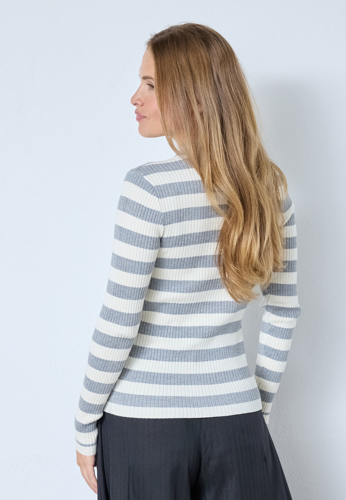 CO'COUTURE 42009 BonnyCC Str Polo Knit-Light Grey
