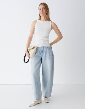 OPUS 10553510409106 Izli Strappy top van fijn geribd tricot