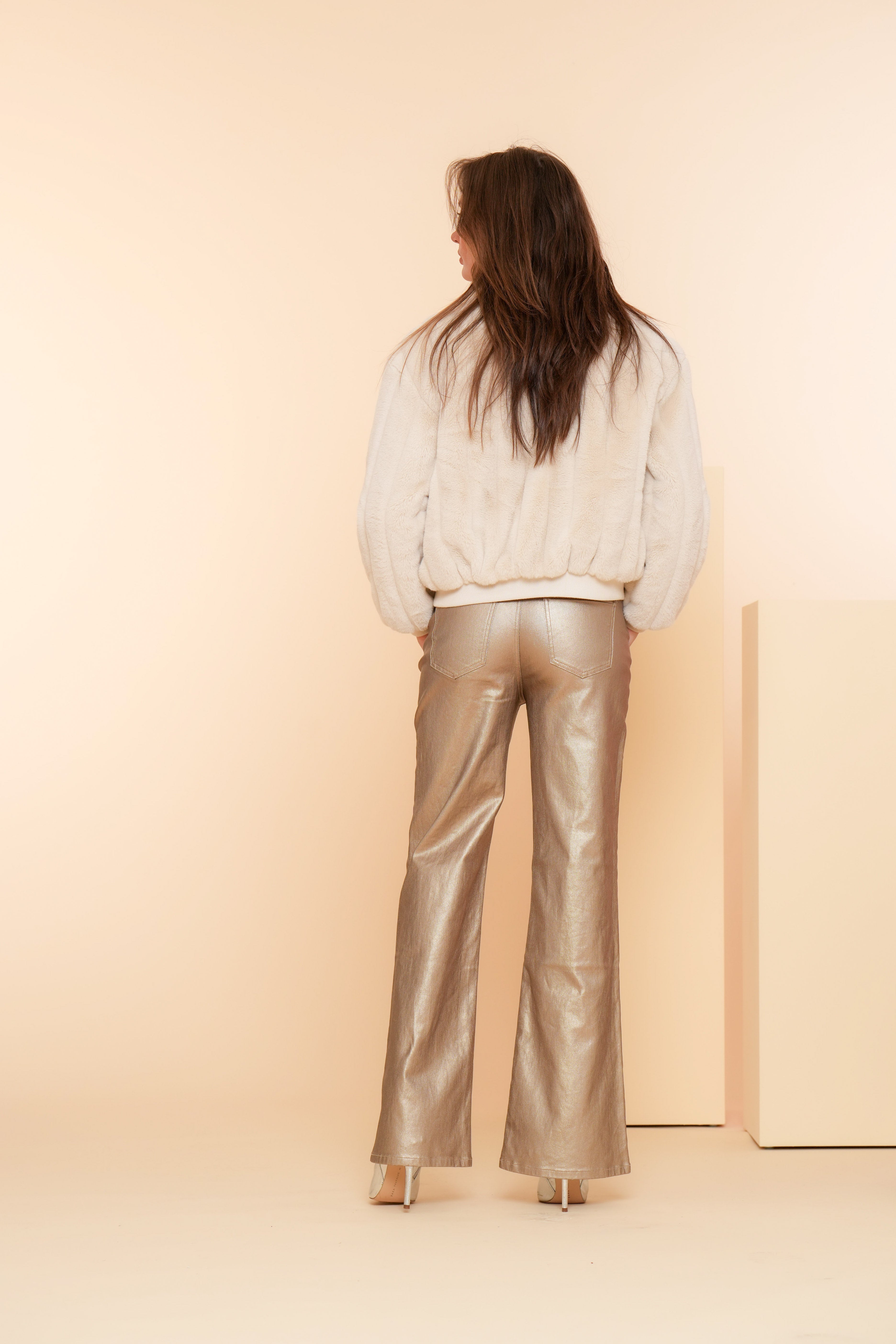 GEISHA 41502-10 Coated Wide Jeans