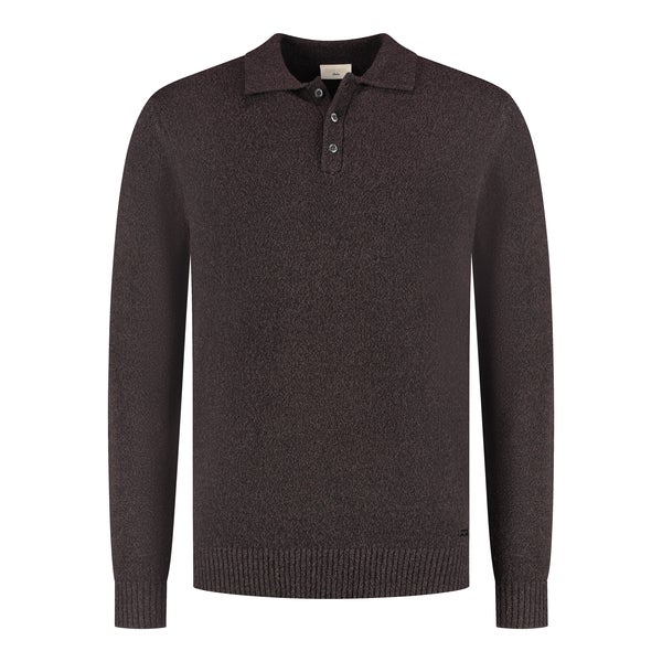 SEVEN DIALS SDL26305BR60 ISMIR pullover met polokraag - coffee