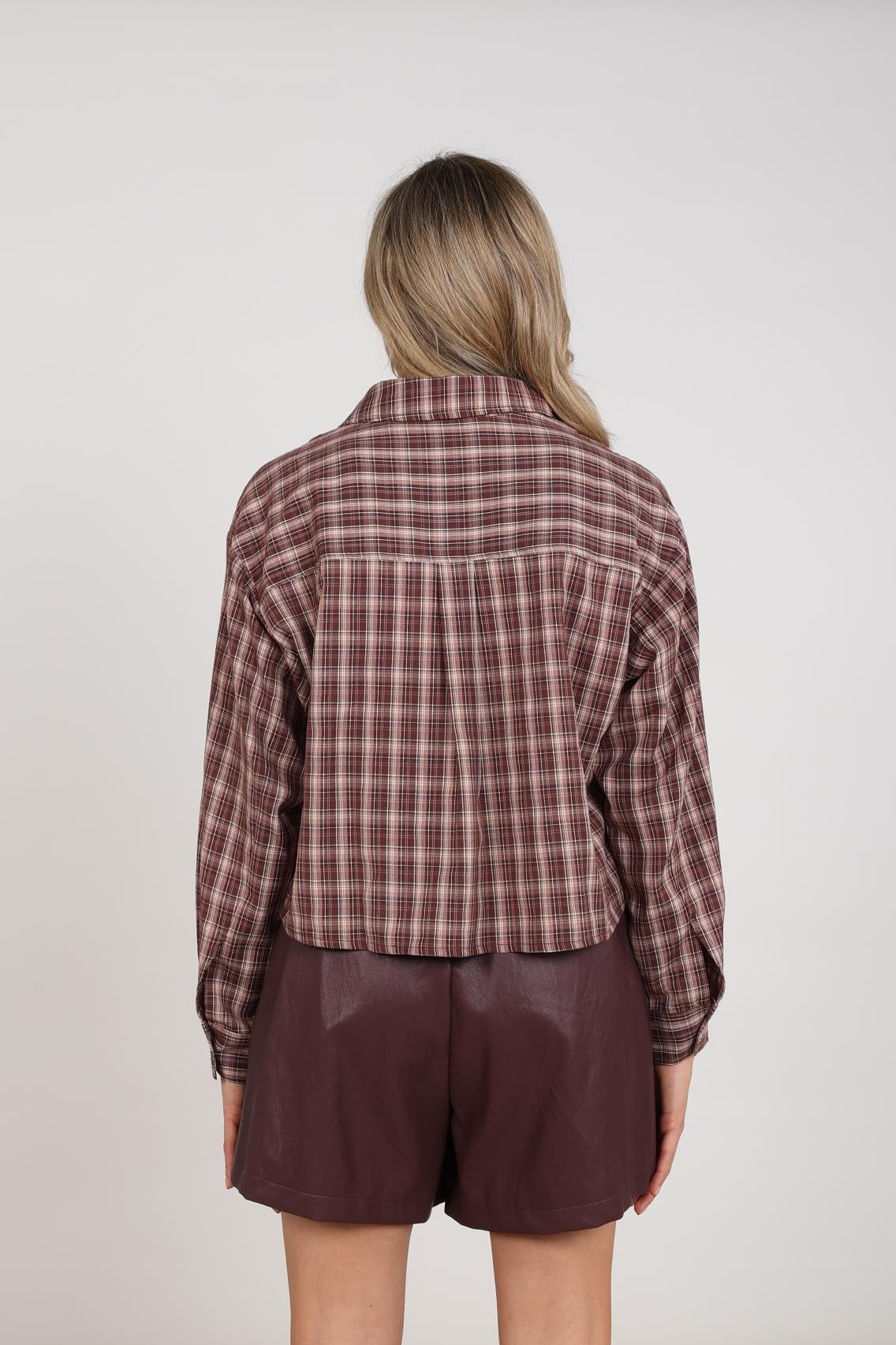 NUKUS NKF02260 Macy Blouse Check-Cherry/Rose