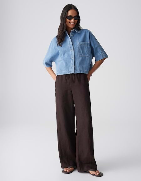 OPUS 10576014226444 Fyndra Boxy Denim Blouse