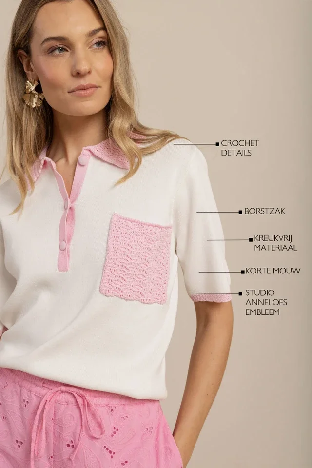 STUDIO ANNELOES 13915 Jemy crochet polo