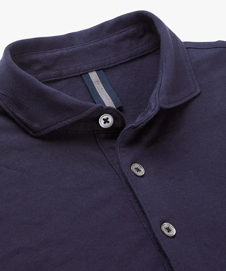PROFUOMO PP2J00001B Single Jersey POLO LONGSLEEVE-Navy