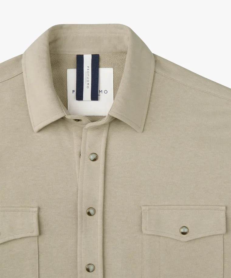 PROFUOMO PPXF10001B  French Terry Overshirt Western-Beige