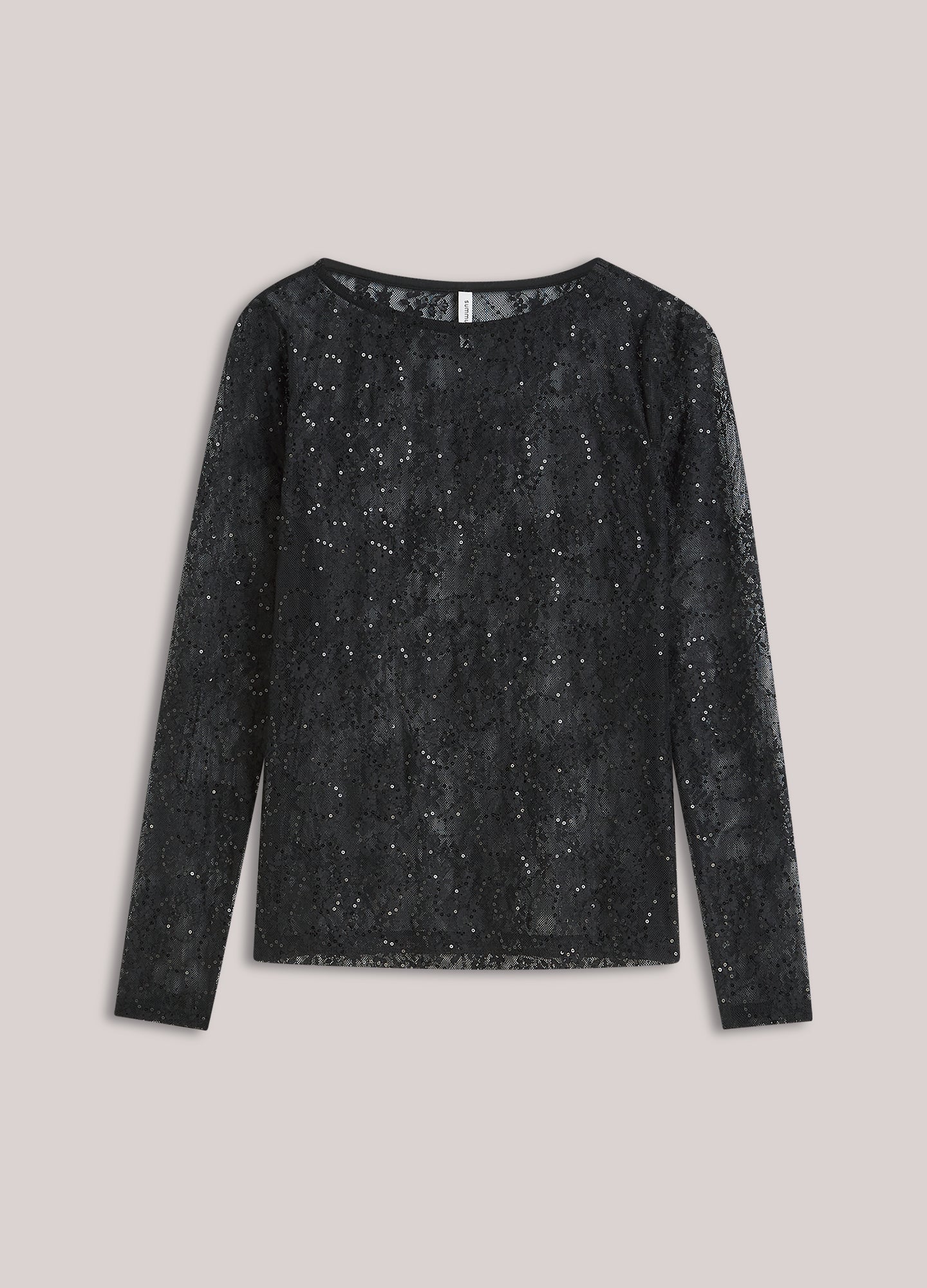 SUMMUM Top pailettenkant 3s5393-30825 - zwart