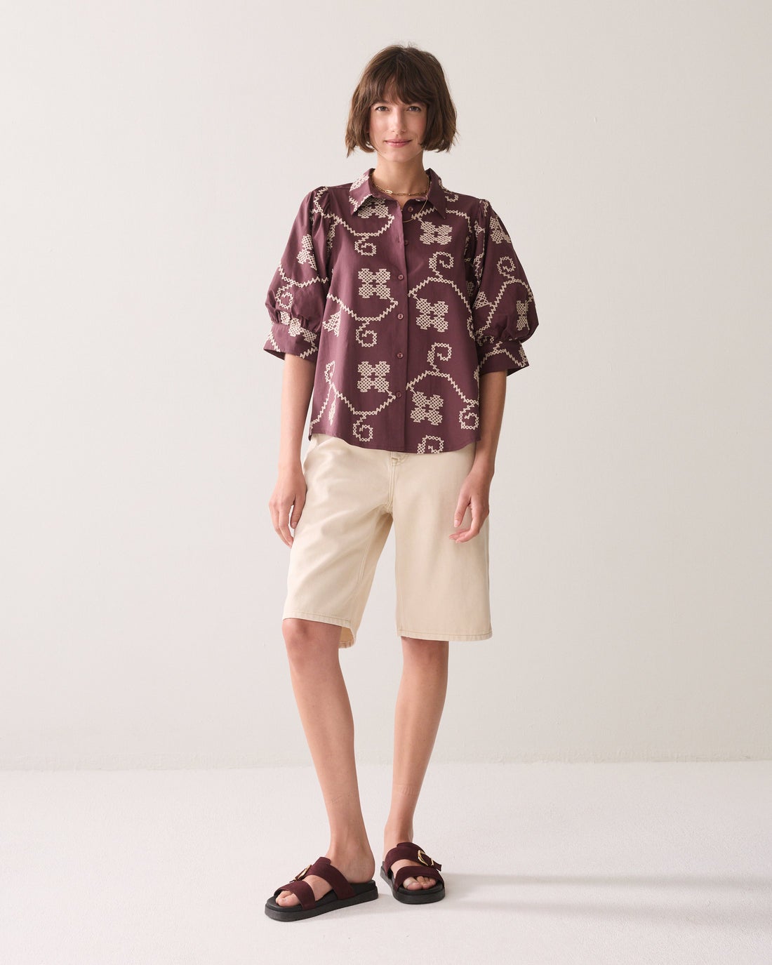 SUMMUM Geborduurde blouse 2s3500-12446
