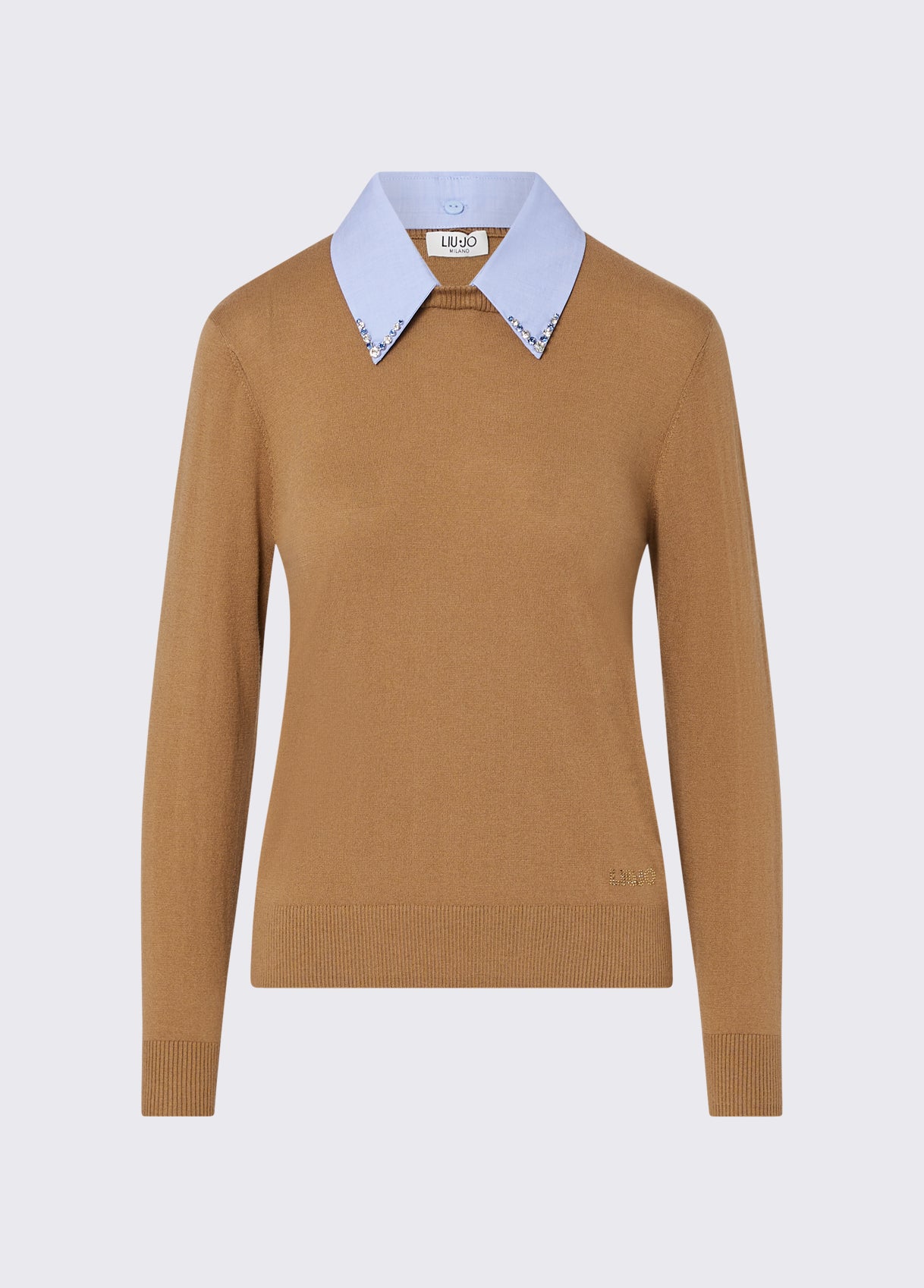 LIU JO WF6452MA16R Maglia Chiusa trui met poplin kraag
