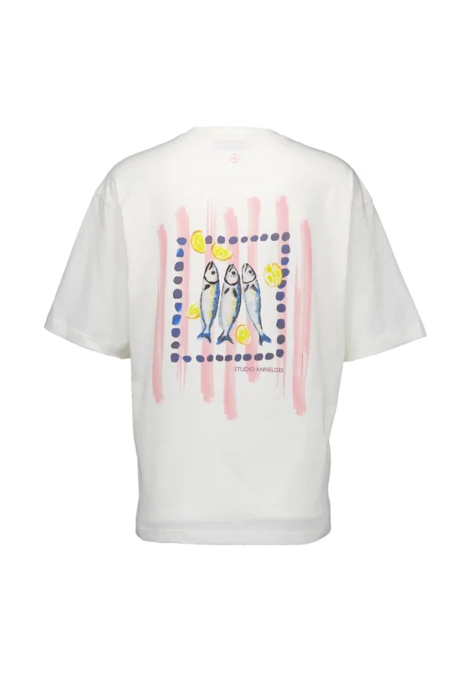 STUDIO ANNELOES 13826 Fiep sardines t-shirt - off white