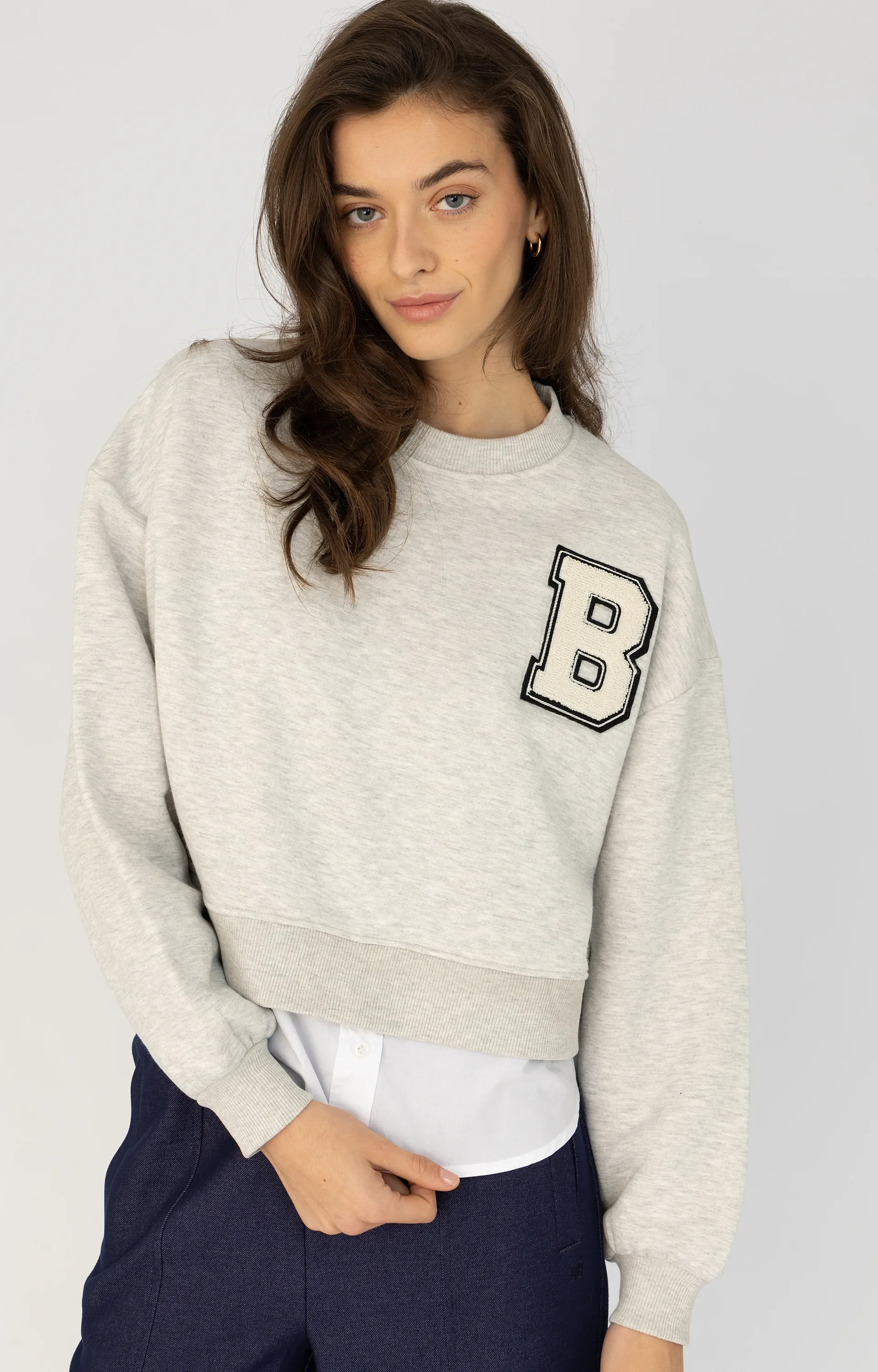 ANNA BLUE B61-04-Chesa Sweater grijs