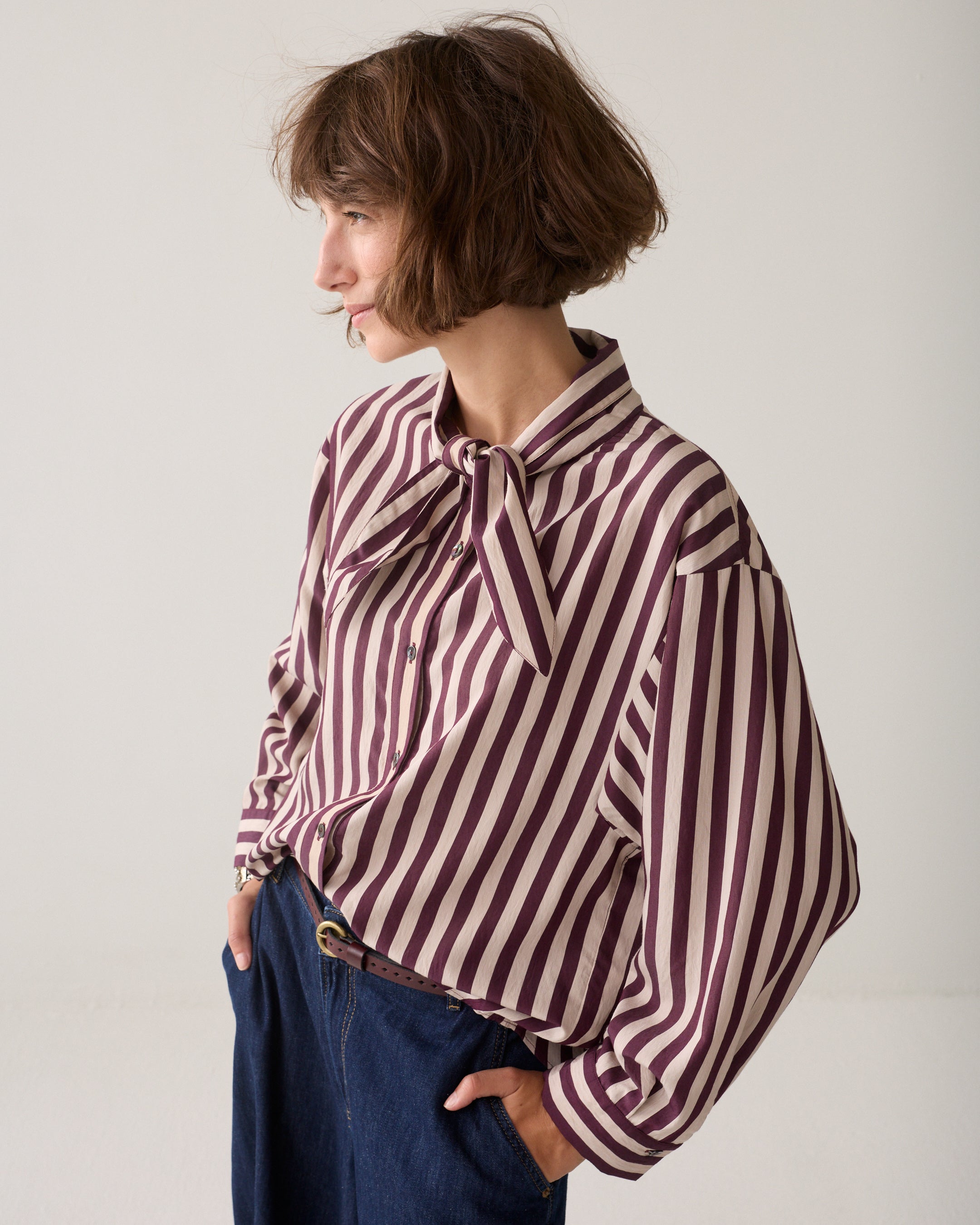 SUMMUM Gestreepte blouse 2s3523-12490