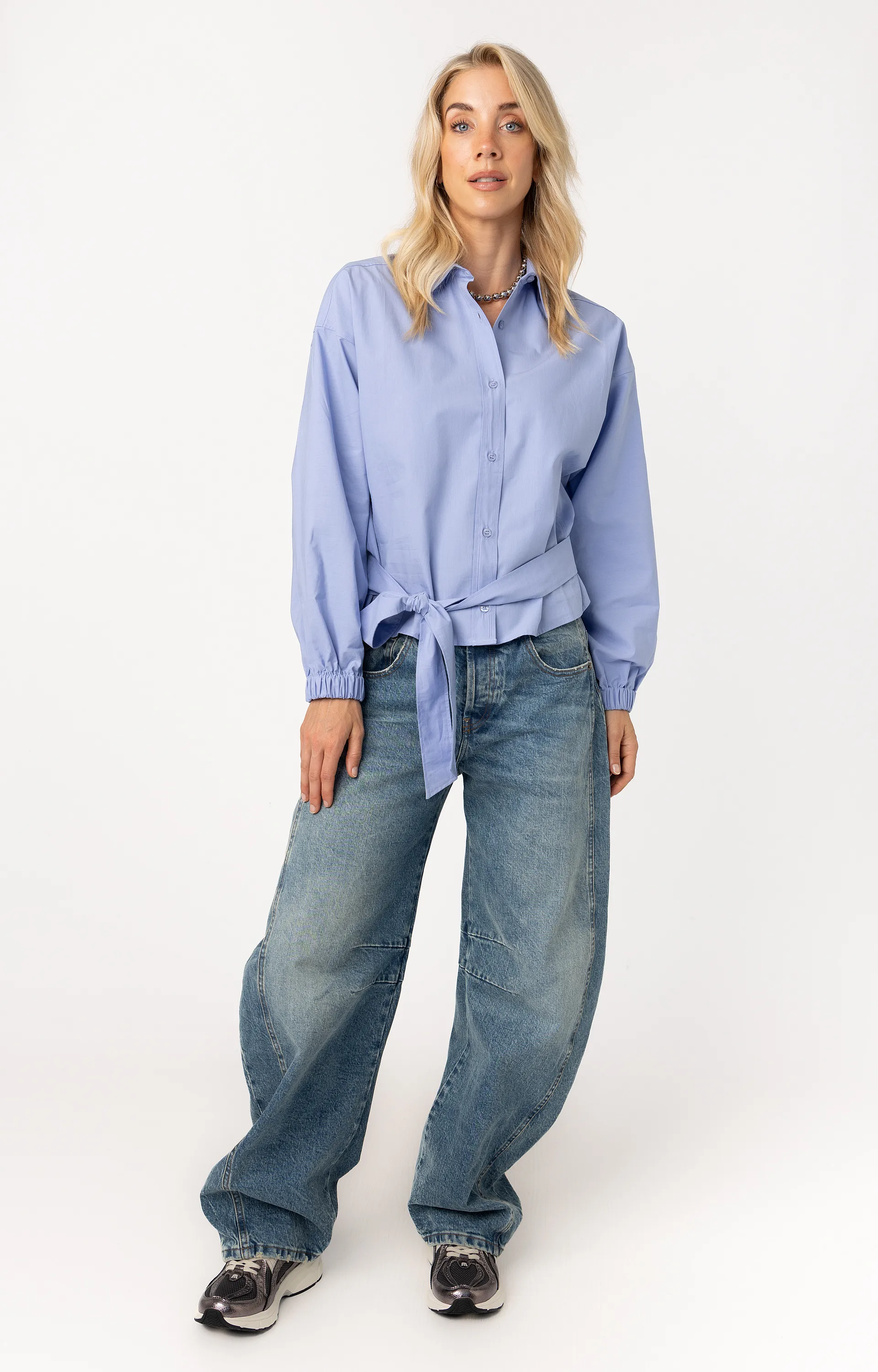 ANNA 48a05-03516H Blouse met strikcentuur