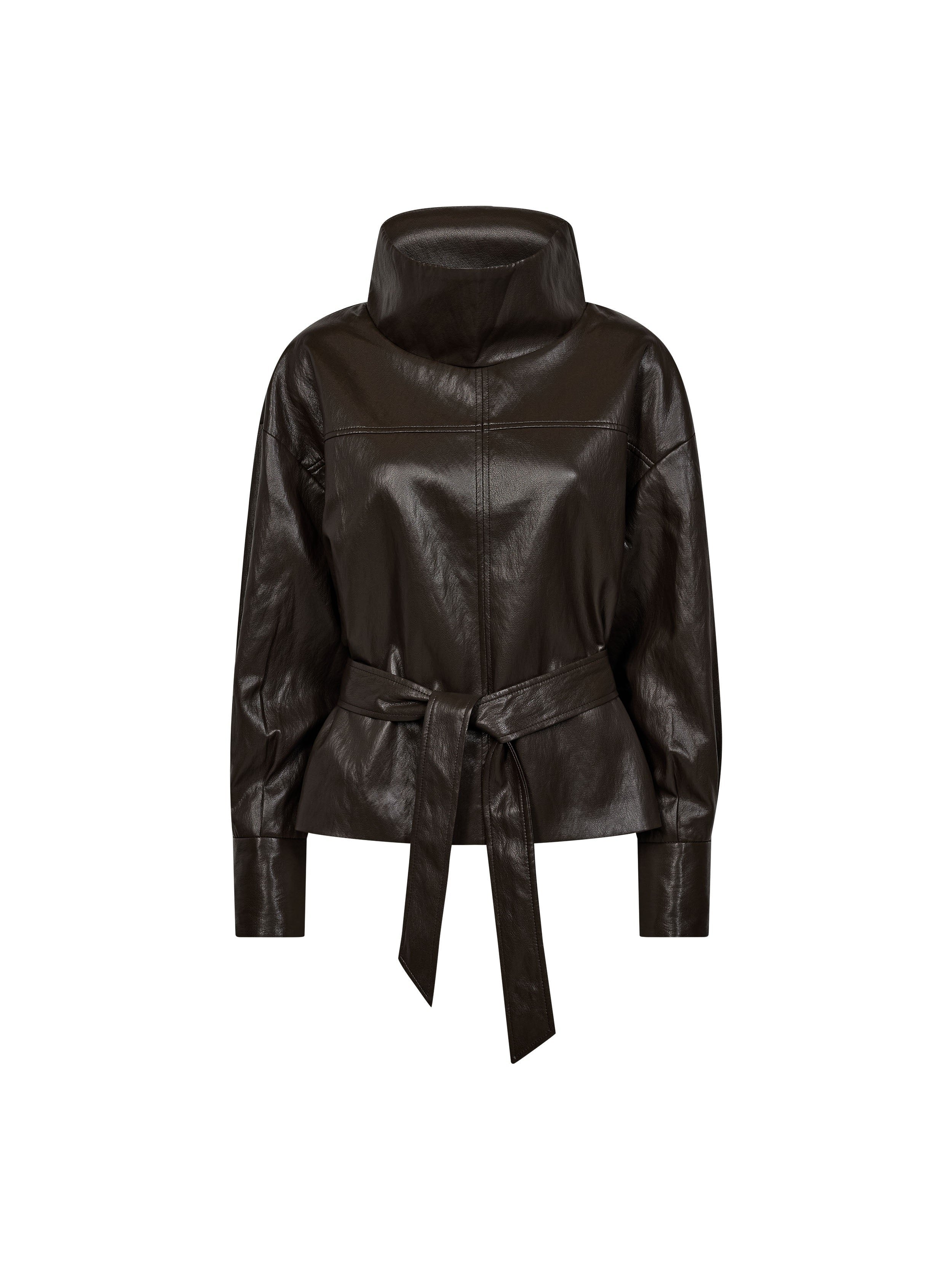 CO'COUTURE 500322 GittCC FunnelNeck Blouse-Dark Brown