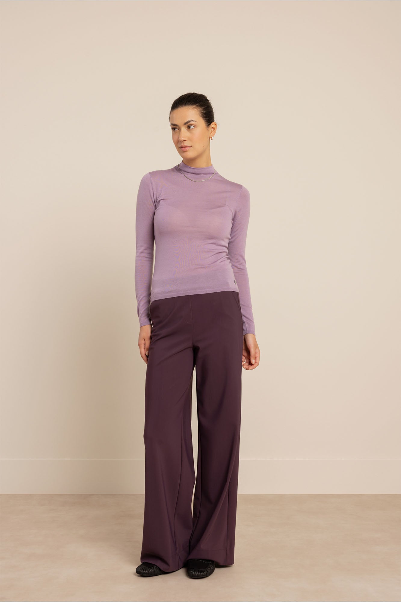 Studio Anneloes 14220 Reggie col pullover - light aubergine